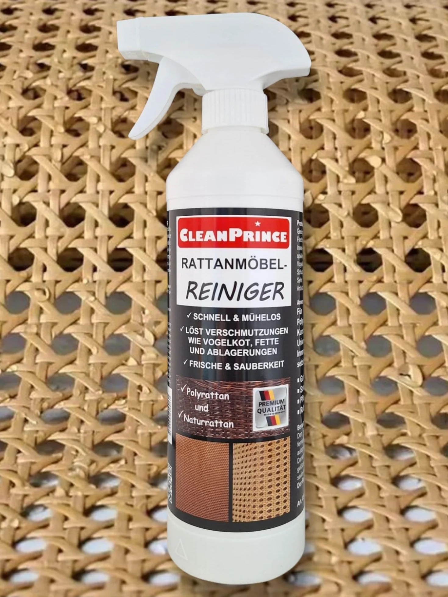 CleanPrince Limpiador de muebles de ratán, 500 ml, para muebles de ratán