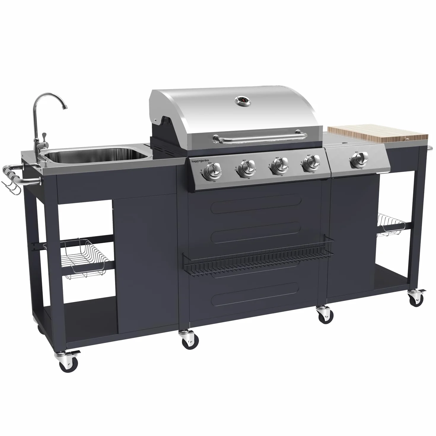 Barbacoa de gas Texas 4+1 quemadores 17,2 kW 2 años de garantía