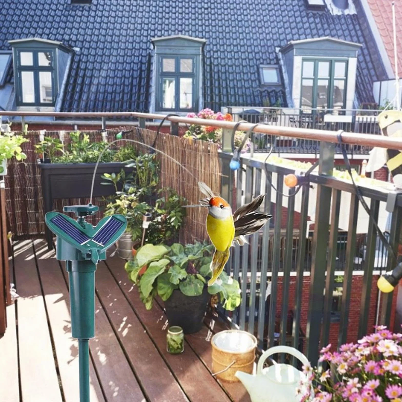 Genérico Colibrí Solar Jardín Estaca, 2 Piezas Estaca Solar para Jardín De Colibrí, Pájaro Decorativo, Fácil En Tierra Plantas Flores para Plantas Flores Patio Macetas Regalo