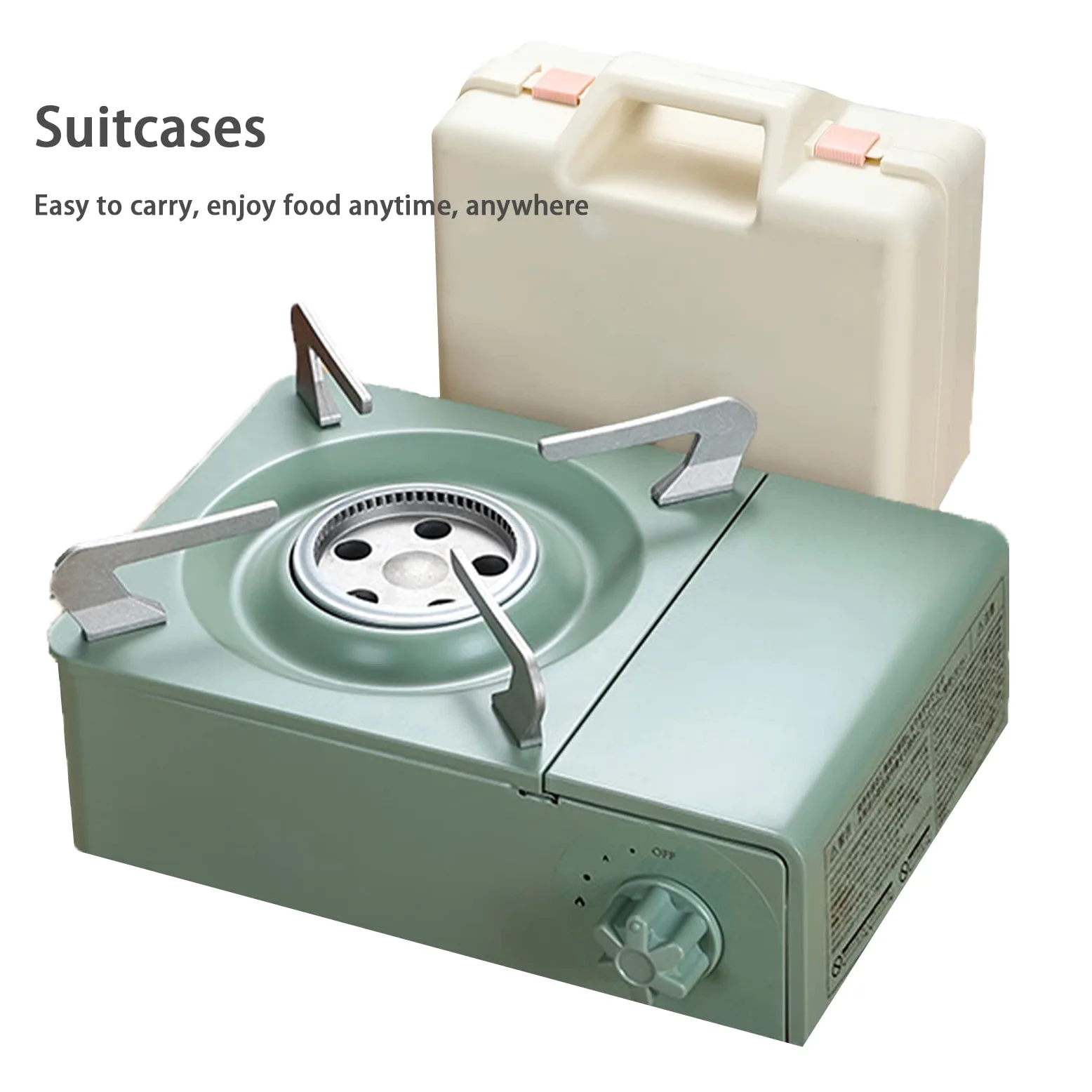 Estufa portátil de butano para camping con encendido piezoeléctrico y funda de transporte para cocinar al aire libre, senderismo y picnic, diseño compacto y ligero
