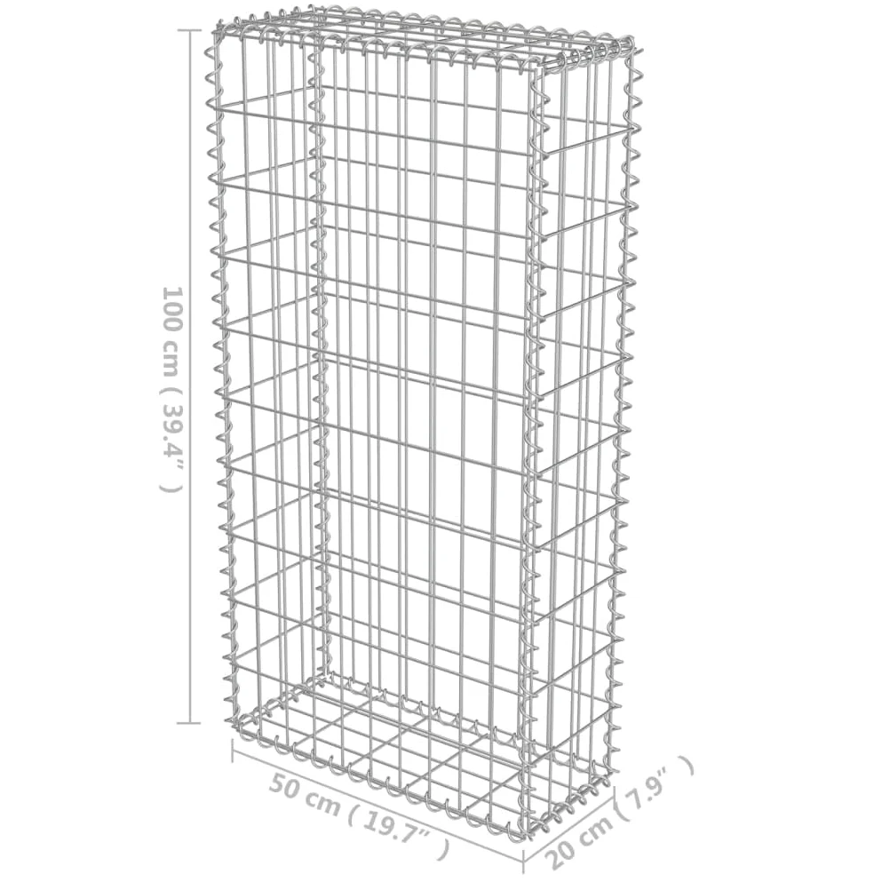 Muro de gaviones con cubiertas acero galvanizado 50x20x100 cm, Malla metálica para gallinero, Red de gallinero de acero, Alambrada de gallinero de acero resistente para proteger a tus aves de corral