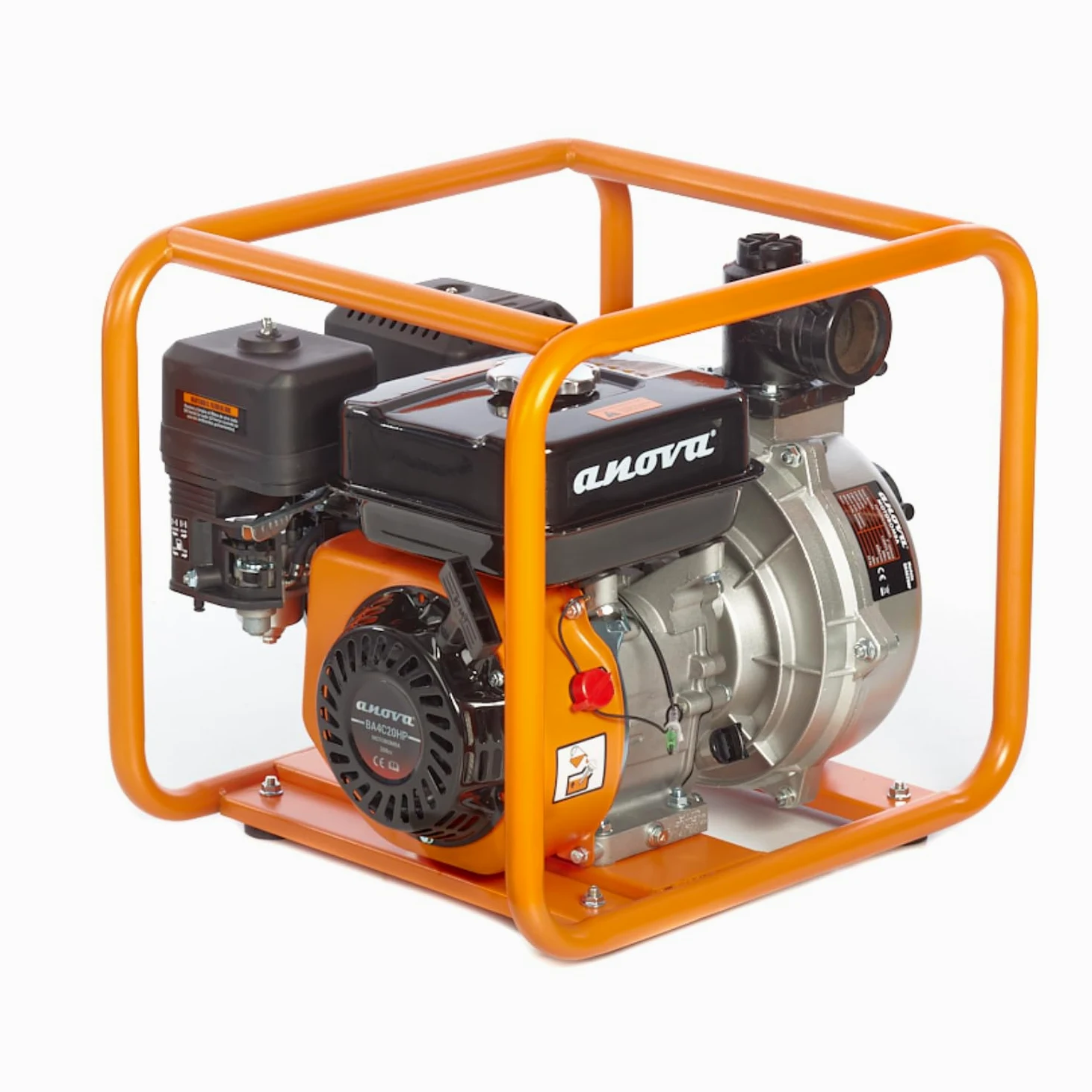 ANOVA - Motobomba Gasolina Alta Presión | 2" 208 cc 4T | Cilindrada 208 cc | Potencia 7 HP - 5,3 kW | Para Riego Agrícola, Trasvase y Achique de Agua en Fincas y Obras | Arranque Manual