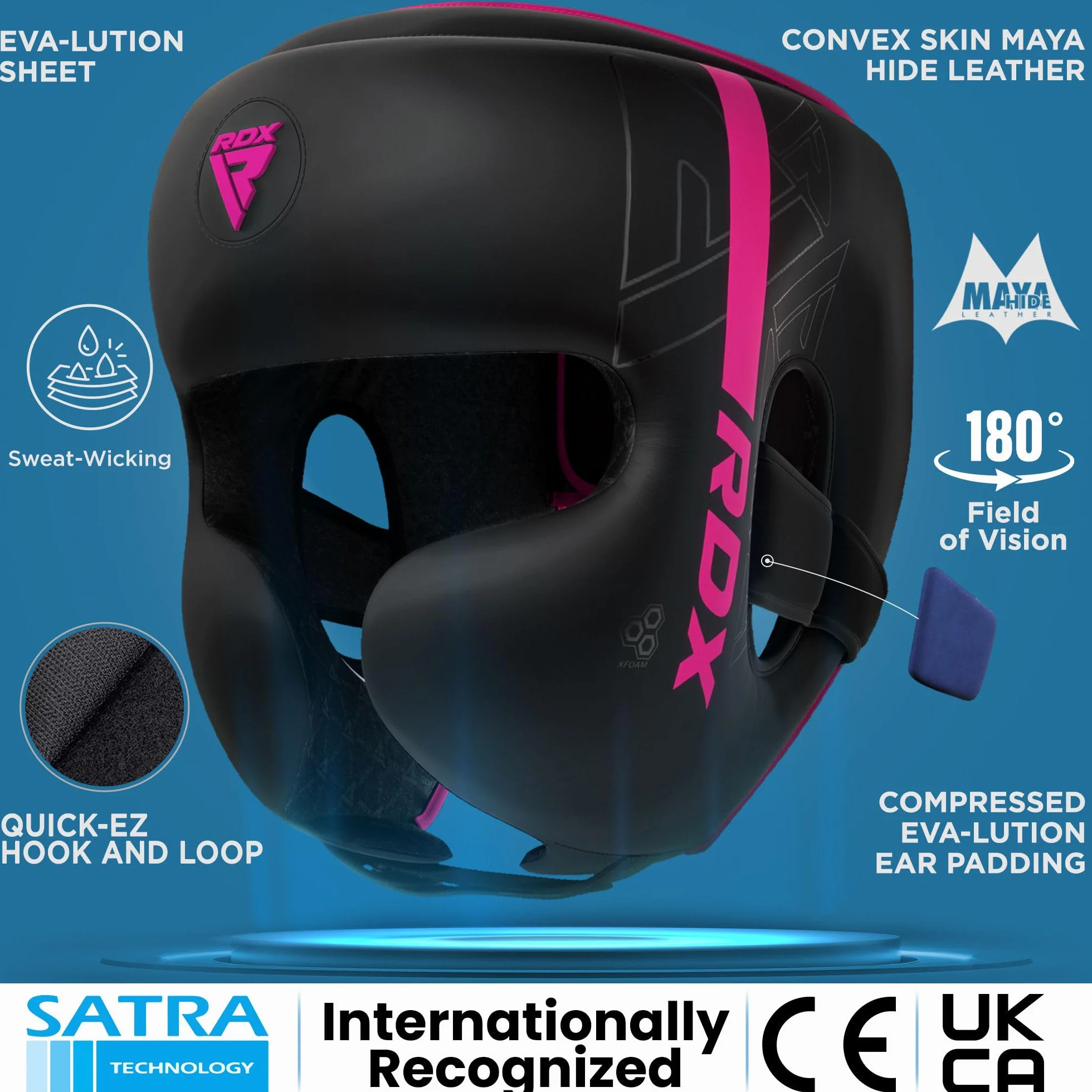 RDX Niños Cascos Boxeo MMA Helmet para Entrenamiento Muay Thai, Maya Hide Cuero Kara Head Gear