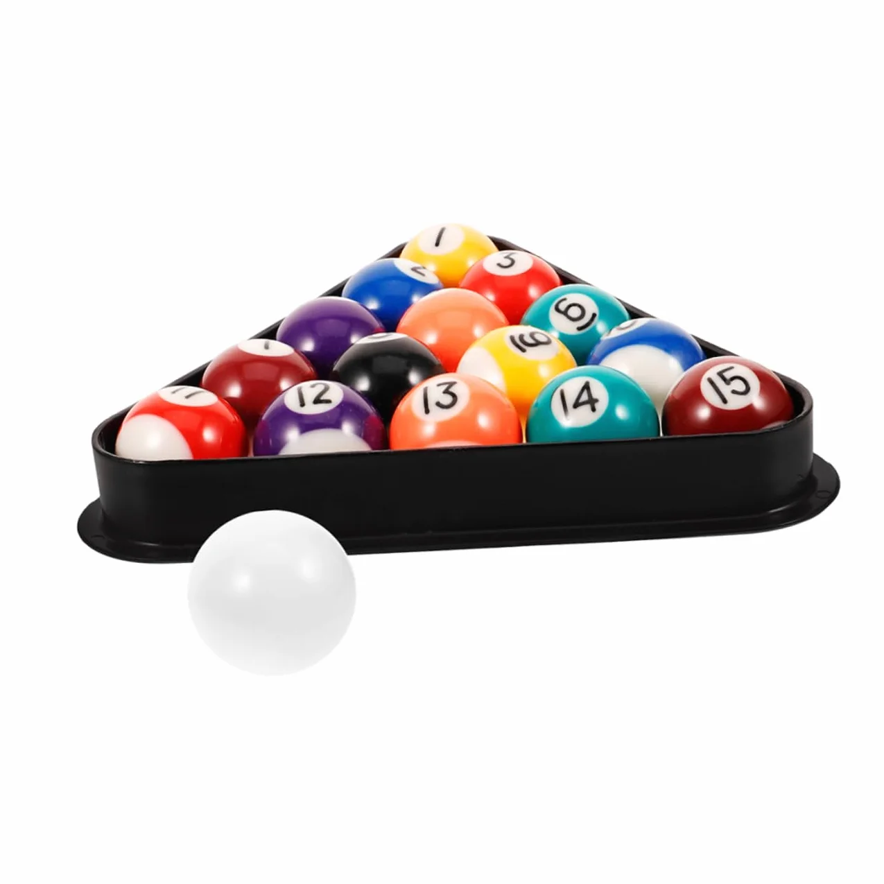 Toyvian Juego de Billar Infantil 17 Piezas Bolas de Resina con Triángulo Portátil