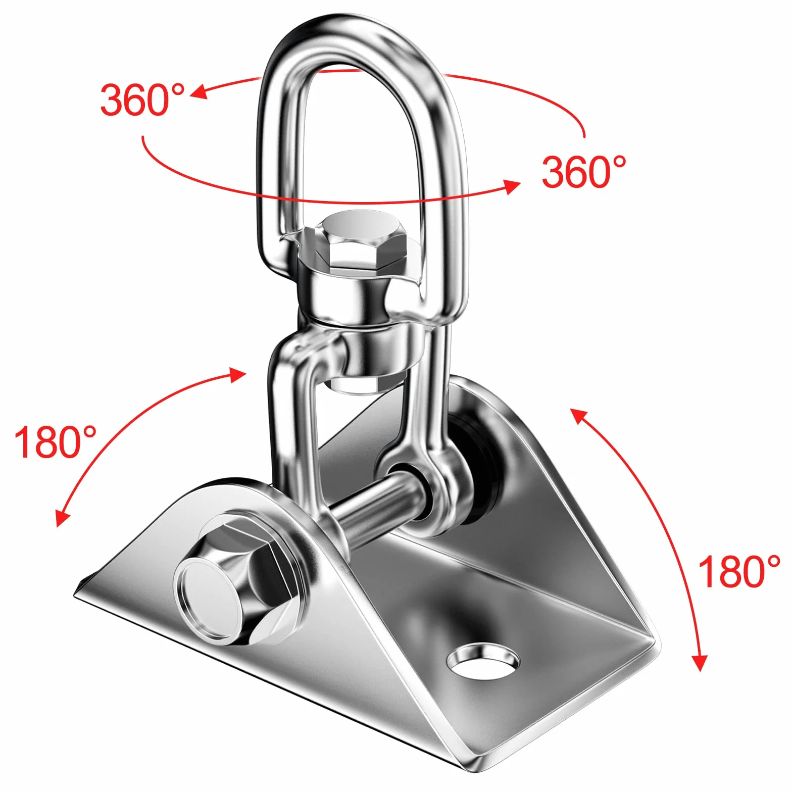 Relota Pesada Gancho de Techo Acero Inoxidable 450 kg Capacidad de Carga 360 ​​° Rotación, Anclaje Pared con fijación de Tornillo para Silla Colgante, Columpio, Yoga, Saco de Boxeo, Hamaca