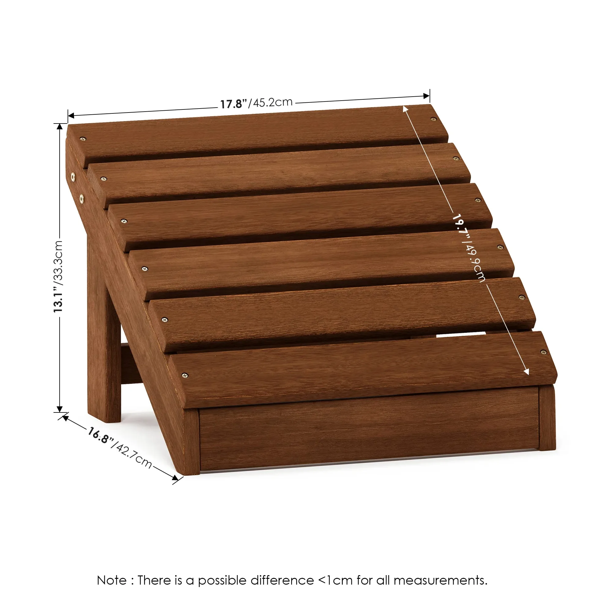 Furinno Tioman Adirondack Reposapiés Madera Dura Aceite de Teca Natural