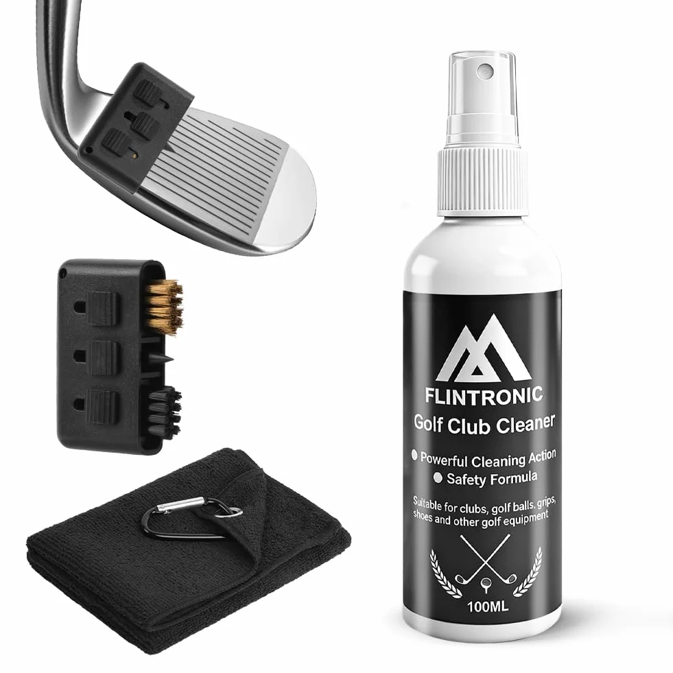 flintronic Accesorios de Golf, Limpiador Cepillo de Palos Toalla, Kit de Limpieza