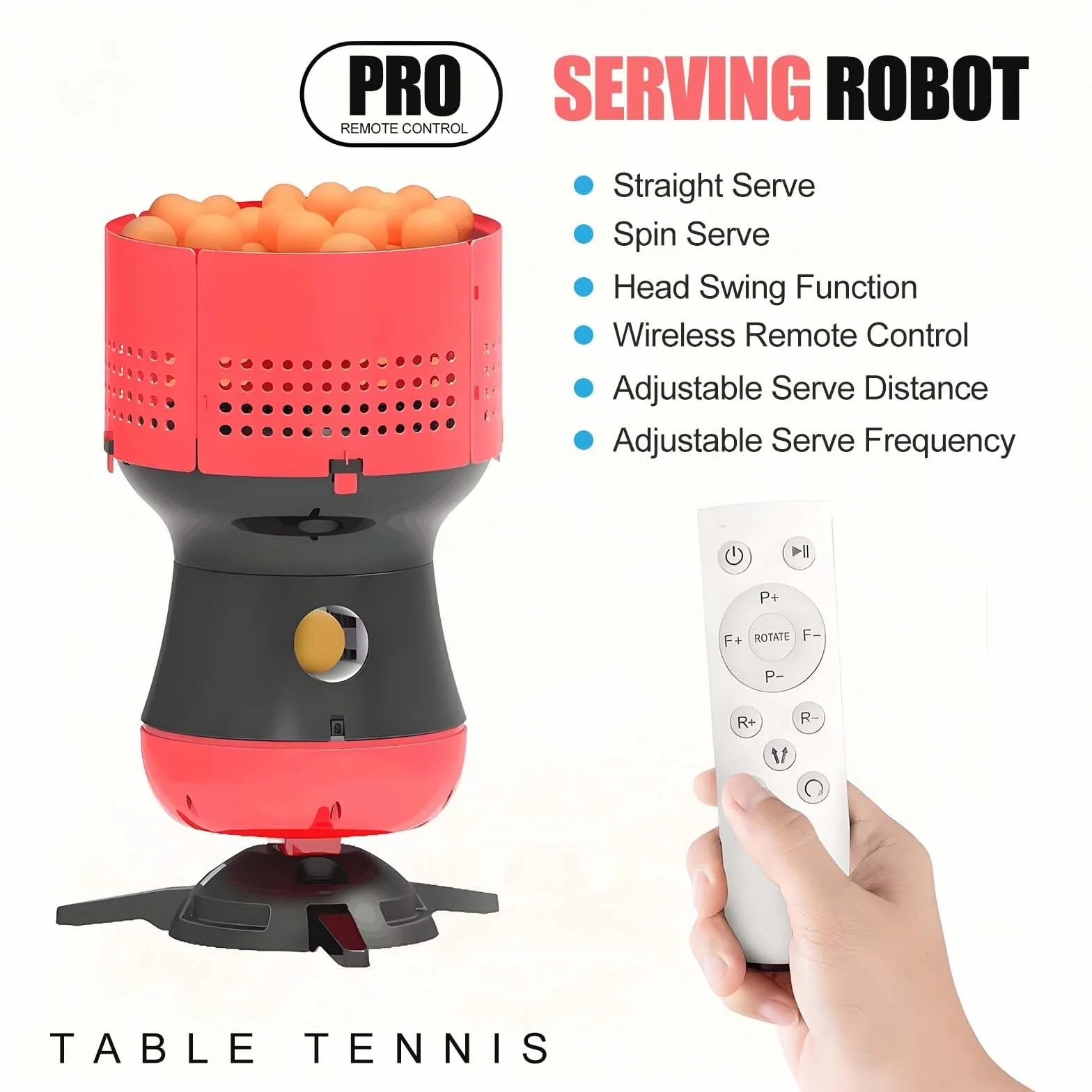 Robot de Tenis de Mesa Inteligente: Lanzador Automático de Pelotas de Ping-Pong, Dos Modos de Saque, Velocidad y Efecto Ajustables