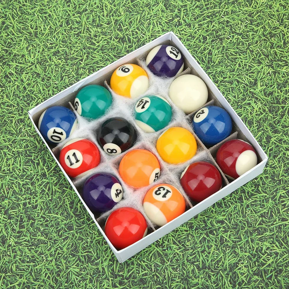 Mini Bolas de Billar de Resina 16PCS 38MM Accesorio de Mesa de Billar para Sala de Juegos