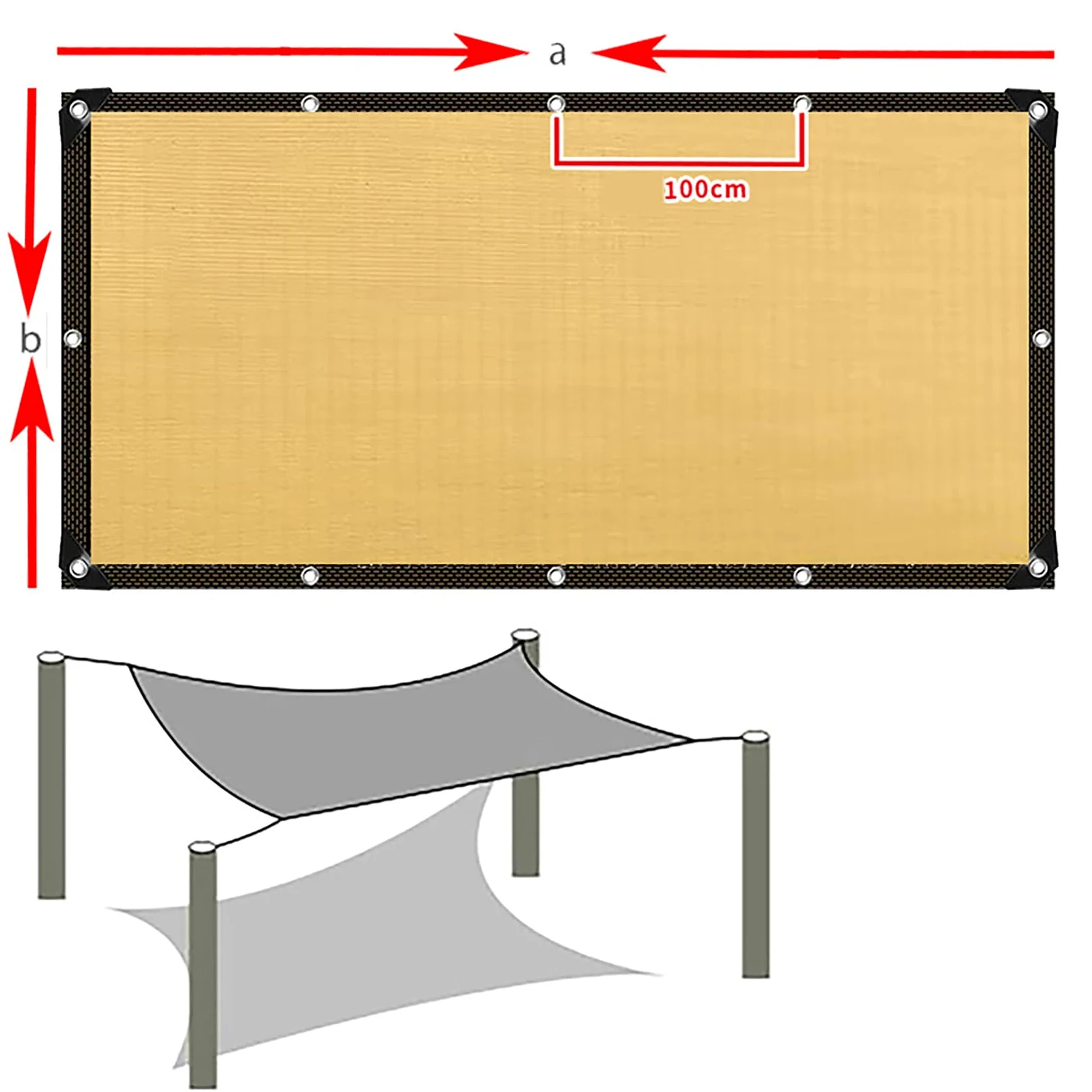 Toldo para Sombra con Ojales de 5x7m,Amarillo Red de Sombra 80% Malla de | Protección Solar UV Resistente HDPE Exterior Cubierta de Malla para Tela para Patio Trasero,Jardín,Plantas,Invernadero