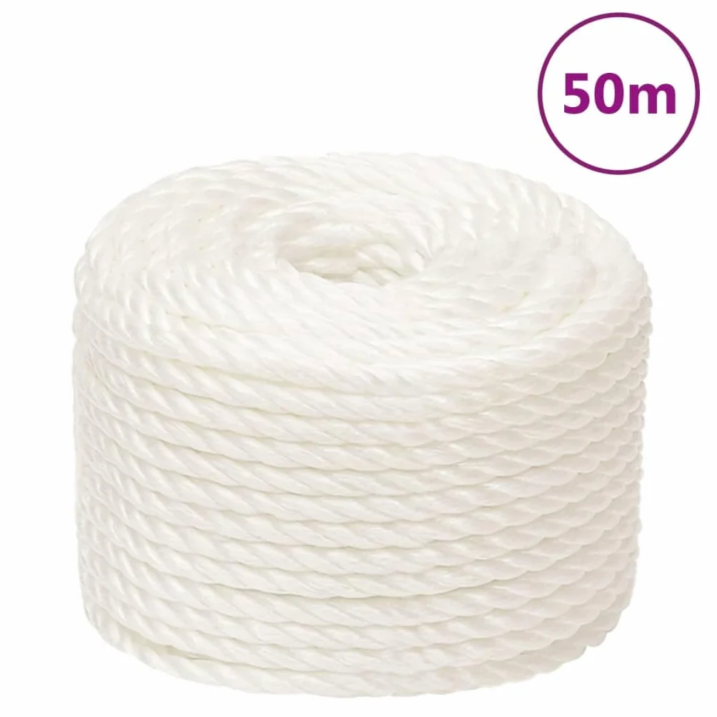 Cuerda de Trabajo Polipropileno Blanco 10 mm 50 m, Bricolaje Accesorios de Bricolaje Cadenas, Alambre y Cuerda Sogas y Cuerdas metálicas, Blanco, 1.86kg