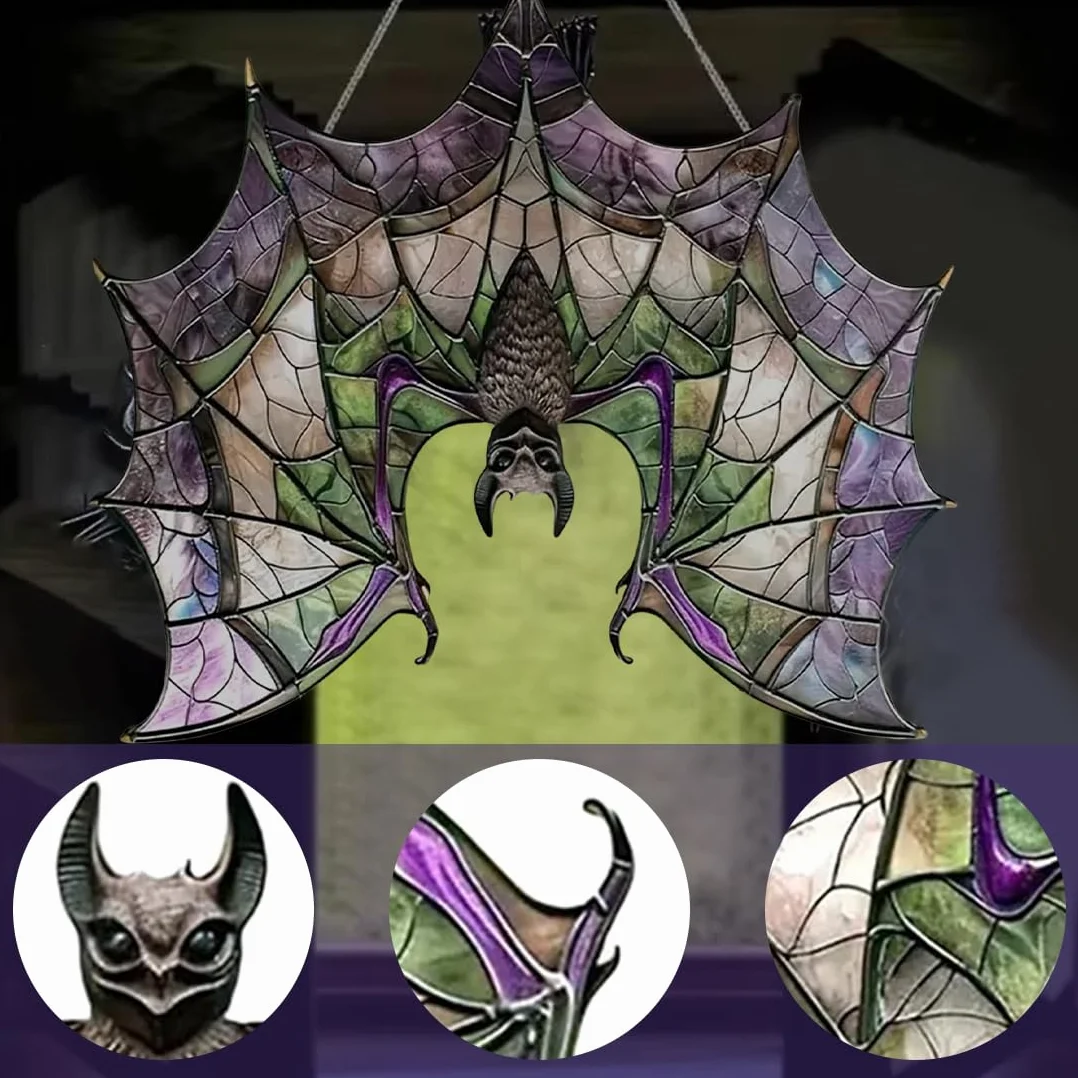Atrapador De Sol Murciélago Halloween,Decoración Gótica Para Interiores,Reflector Luz Ventana,Atrapador Luz Murciélago Portátil Con Diseño Artístico,Decoración Duradera De