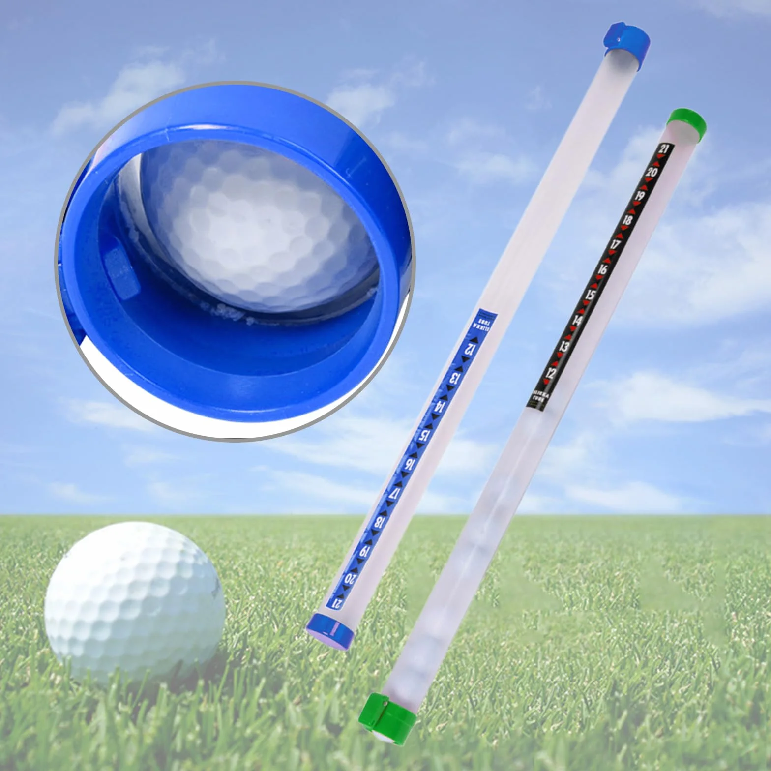 KLOVA Tubo transparente recogedor de pelotas de golf, herramienta de recogida