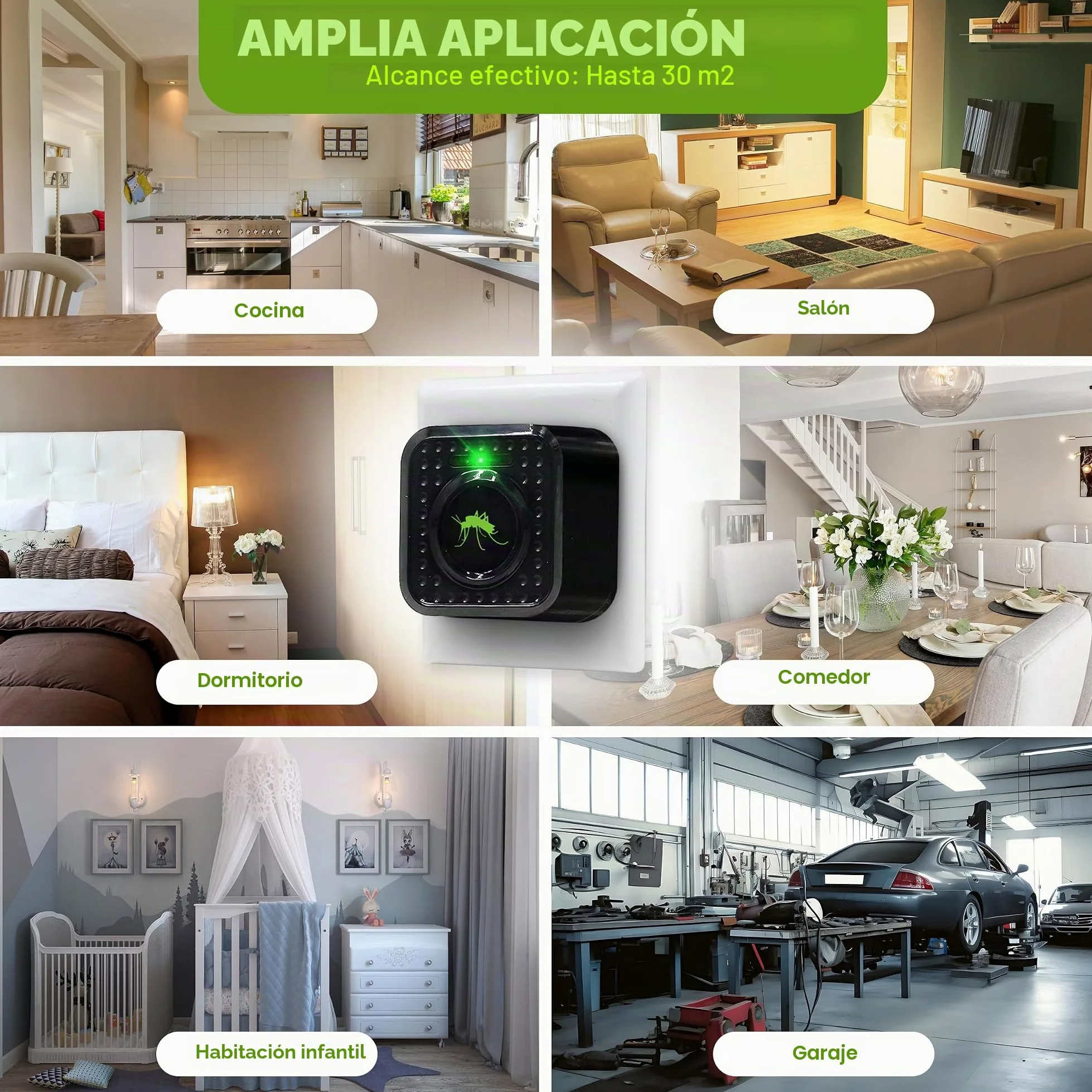 ISOTRONIC – Repelente ultrasónico de Mosquitos enchufable para el hogar, Dormitorio y habitación Infantil – Repelente de Mosquitos con un Alcance Efectivo de 30 m² (3 Unidades)