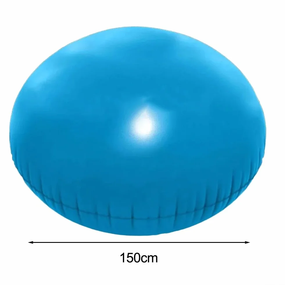 Cojín de piscina de invierno, almohadas redondas inflables de invierno, almohadas de piscina de ecualizador de hielo para piscinas sobre el suelo (150 cm + cuerda)
