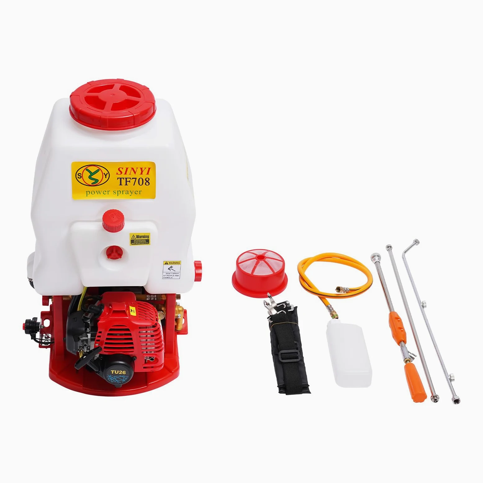 Pulverizador de espalda de gasolina de 25,4 cc de 2 tiempos, 20 litros de alta presión, con chorro ajustable y extensión de boquilla para agricultura, huerto, control de plagas