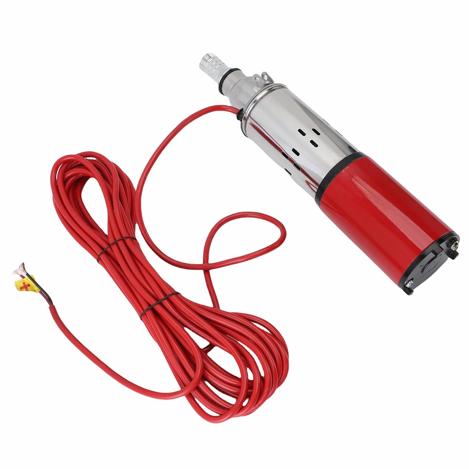 Jeffergarden Bomba Solar de Pozo Profundo, Bomba de Agua Sumergible de Acero Inoxidable de 340 W con Sellos de Goma PTFE y Motor Totalmente de Cobre, para Entrada de Agua de Río, Riego de