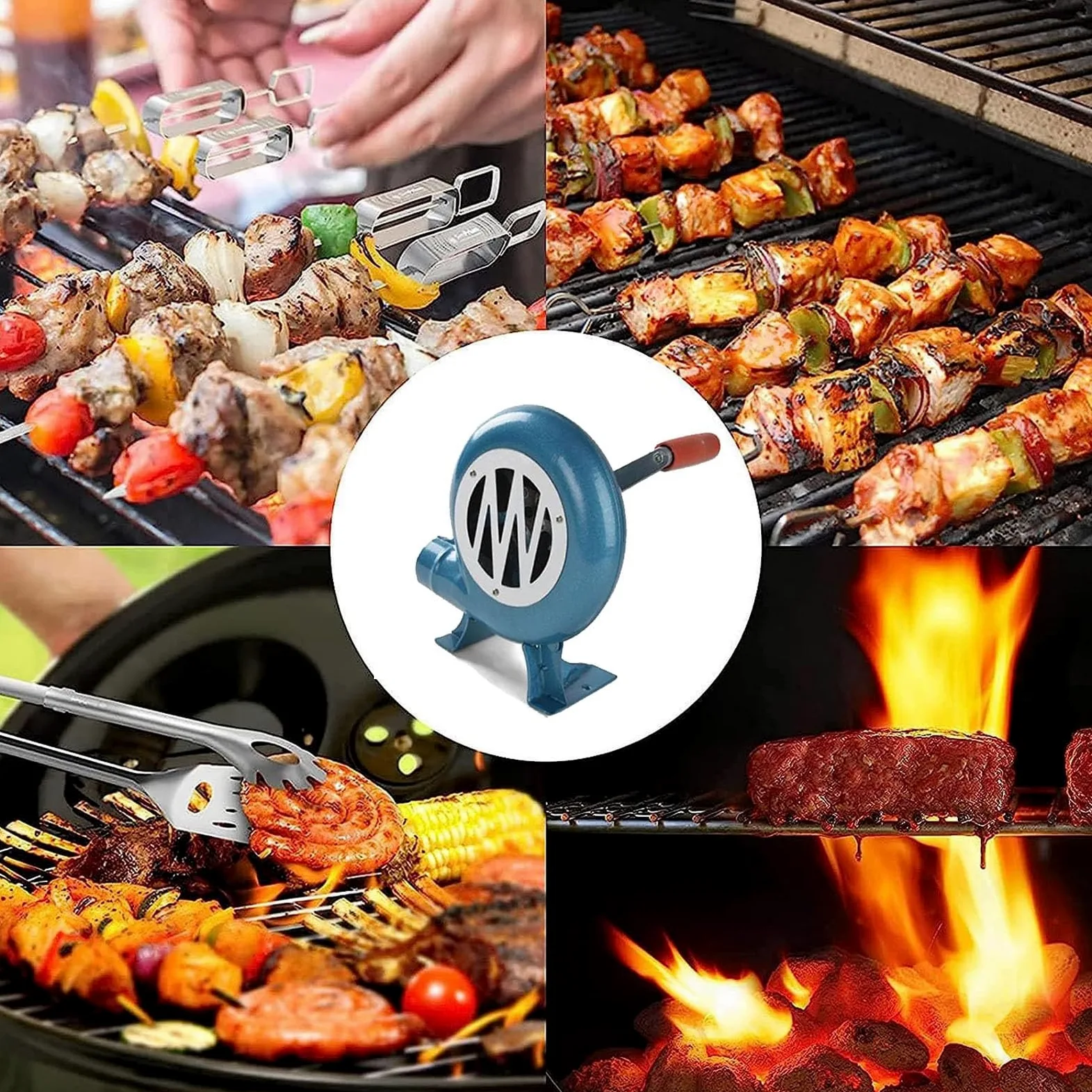 Soplador De Aire De Cocción Manual - Ventilador De La Fragua Del Herrero De La Manivela, Parrilla Del Encendedor Del Carbón De La Fan, Soplador De Barbacoa, Con Conducto De Aire ( Size : 350W )