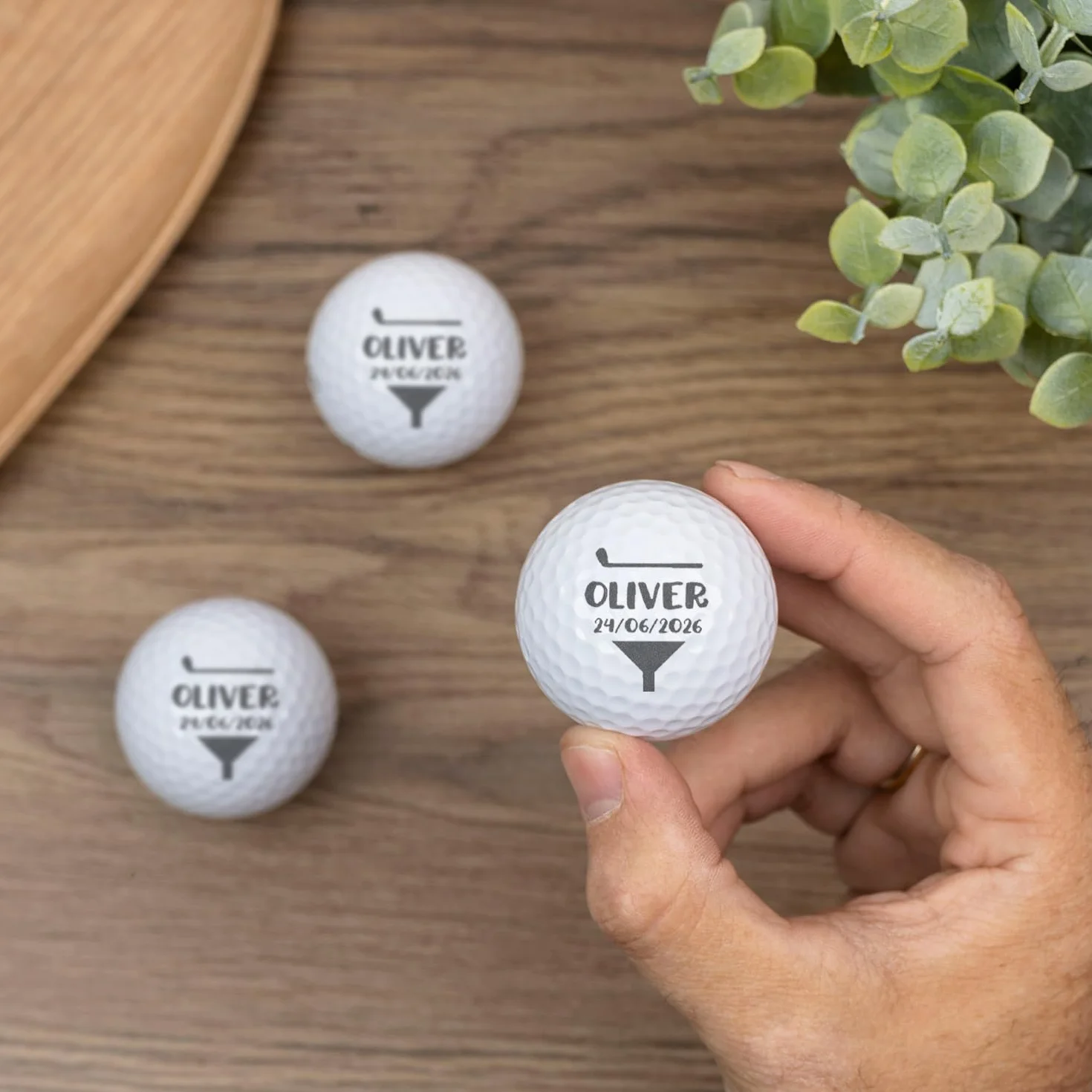 Wanapix Pack 3 Bolas de Golf Personalizadas Grabada o Impresa Regalo Golfistas