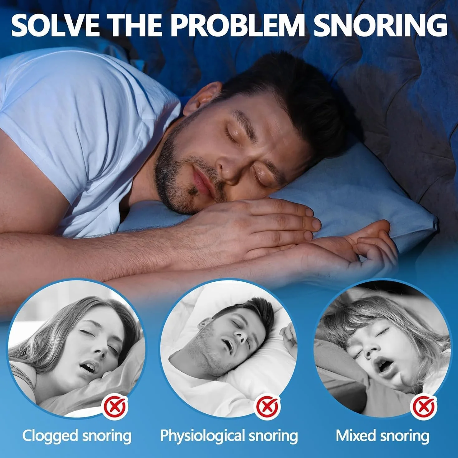 Dispositivos Anti Ronquidos Ajustable, Boquilla Antirronquidos Protector Bucal para Dormir Mejor