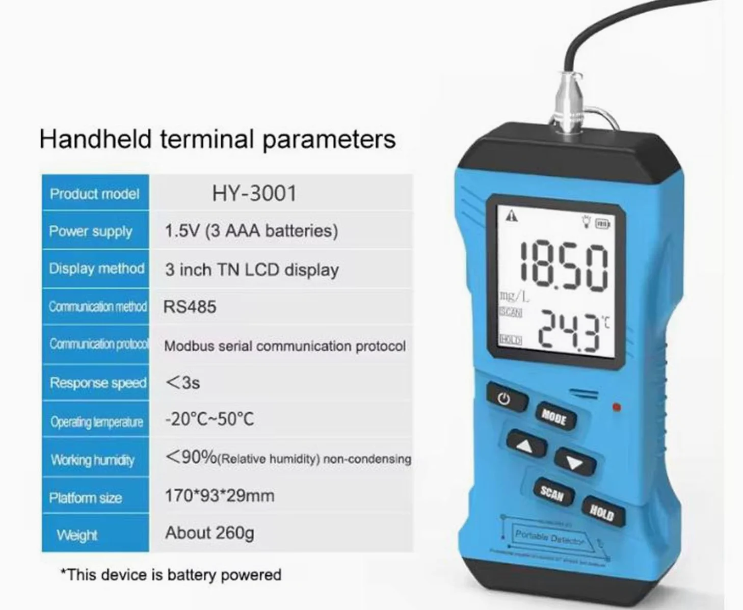 Detector de suelo 7 en 1 de alta precisión, nitrógeno, fósforo, potasio, pH y humedad, sensor de agua, conductividad, fertilizante EC