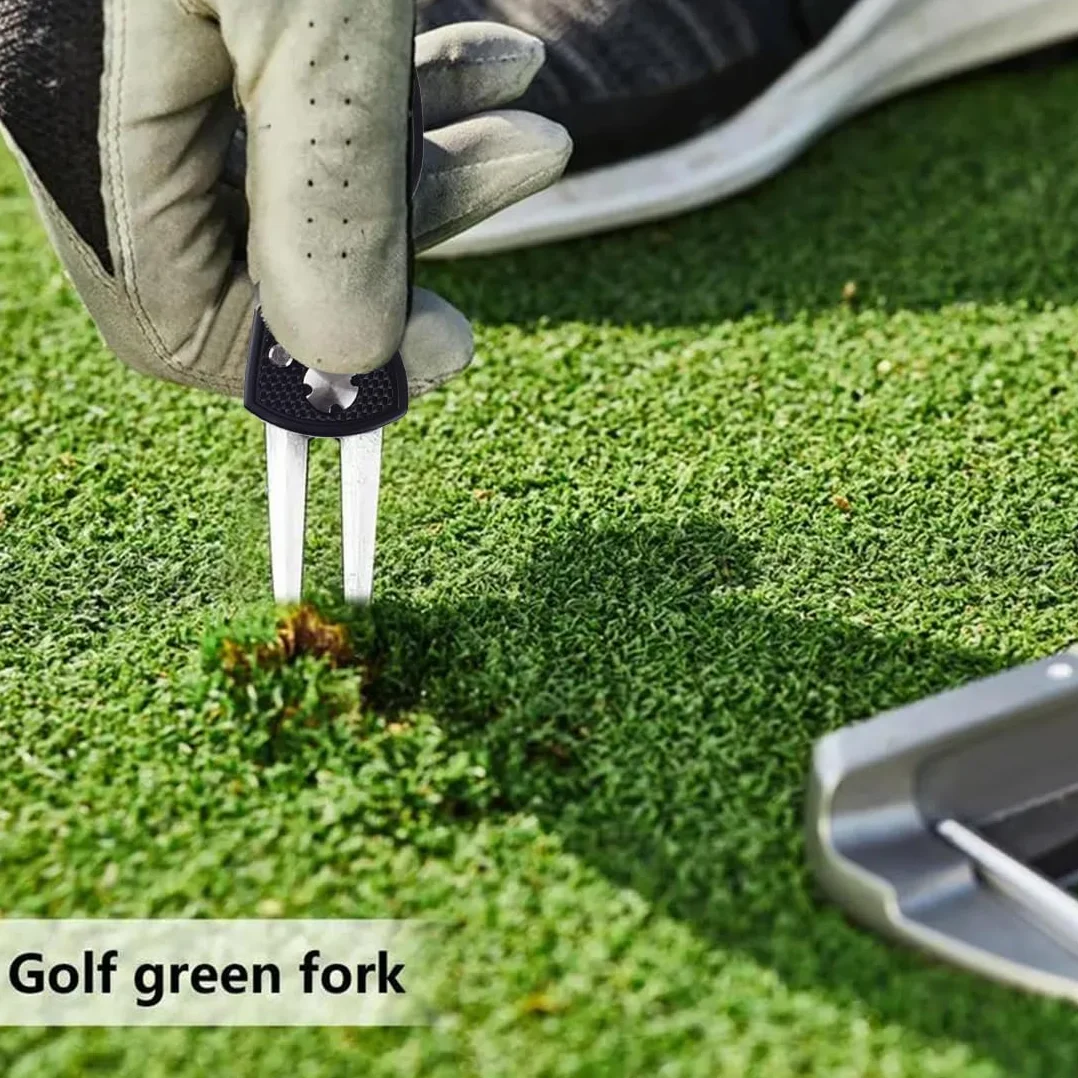 SGERUFZ Herramienta Multifunción Golf Reparar, Cuchara Acero Inoxidable Botón Pop-up Marcador Pelota