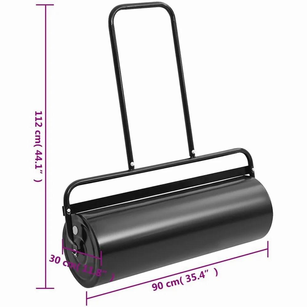 Mangloder - Rodillo de césped para jardín (63 L, rellenable con arena o agua, hierro y acero, diámetro de 30 x 90 cm, rodillo manual para semillas, compactación, alisado, cuidado en el jardín)