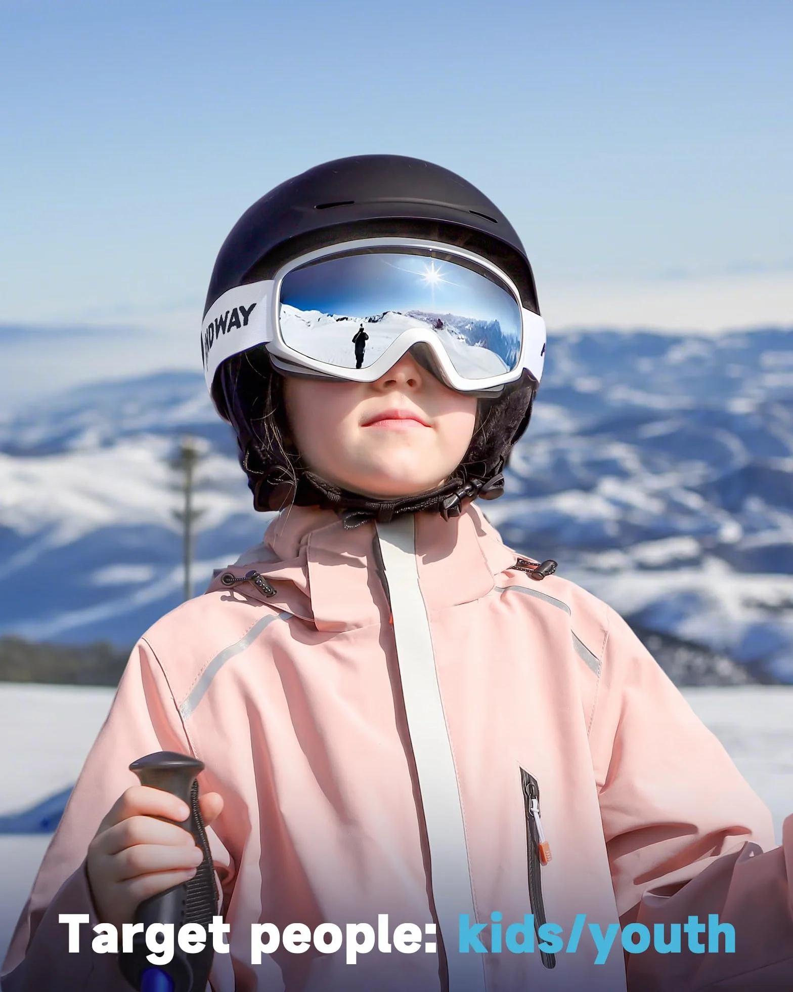 Findway Gafas Esqui Niño 5-16 Años Mascara OTG Ajustable Anti-Niebla Proteccion UV Compatible Casco Esquiar Snowboard