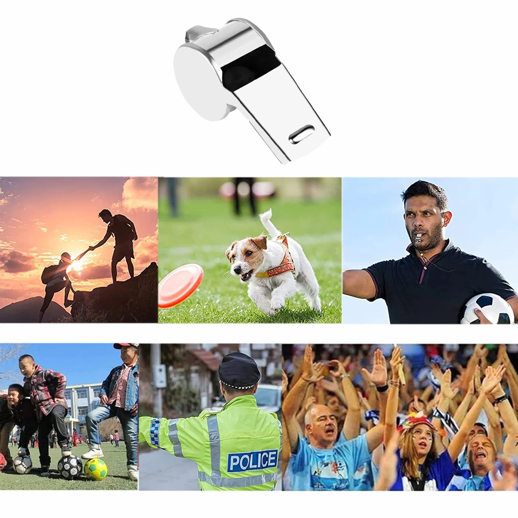 Silbato de Acero Inoxidable con Cordón, Sonido Fuerte para Árbitros Entrenadores Salvavidas