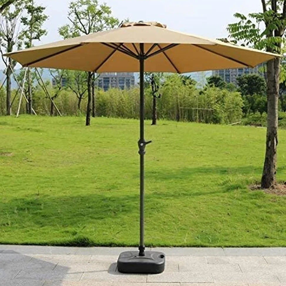 Sombrillas de jardín para exteriores Sombrillas de 9' Sombrilla de mesa para exteriores Caqui - Sombrilla de jardín con manivela y 8 varillas resistentes, para terraza, patio trasero y piscina