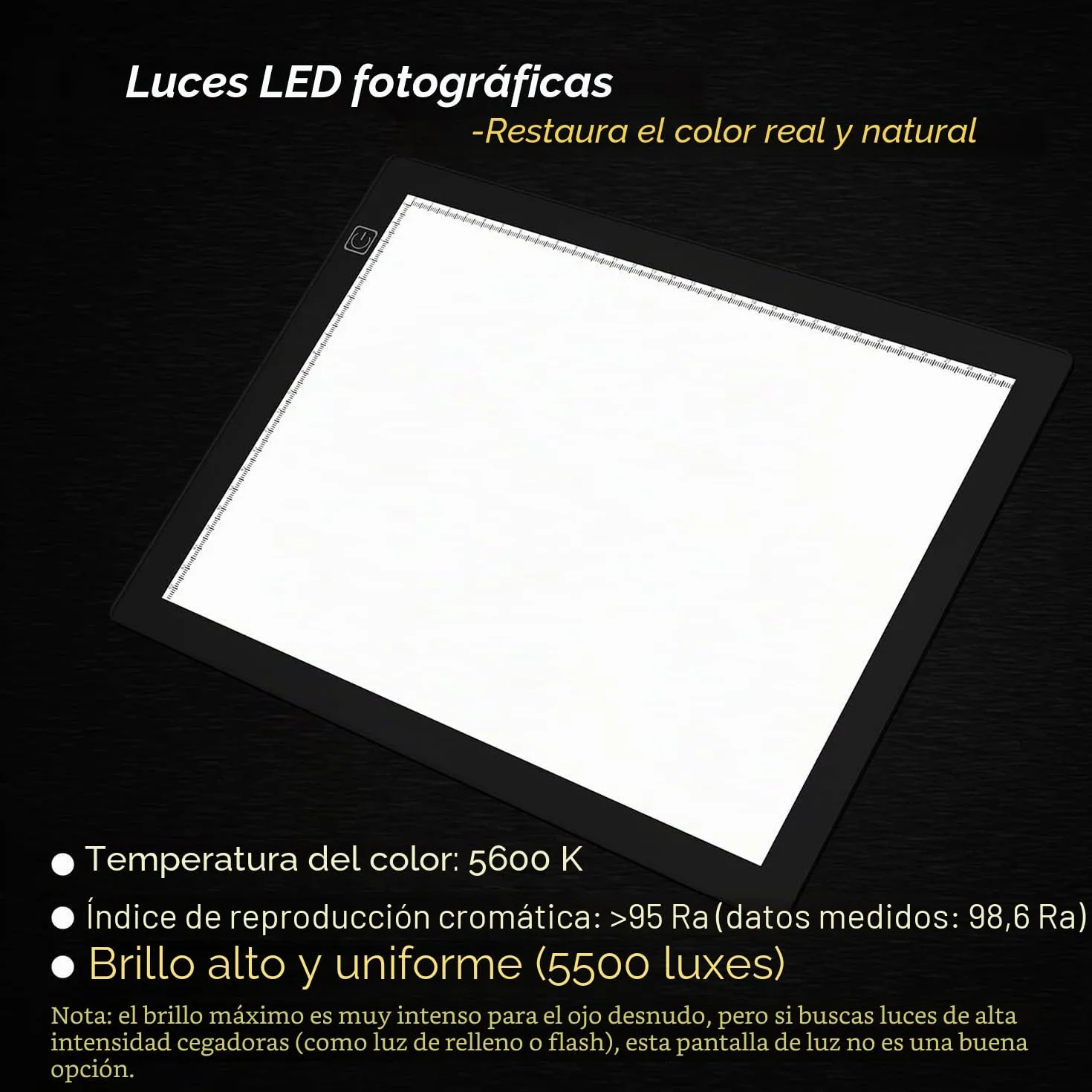 Escáner de Negativos y Diapositivas Portátil Ultradelgado Mesa de Luz 5600K Regulable 30,4 x 21 cm