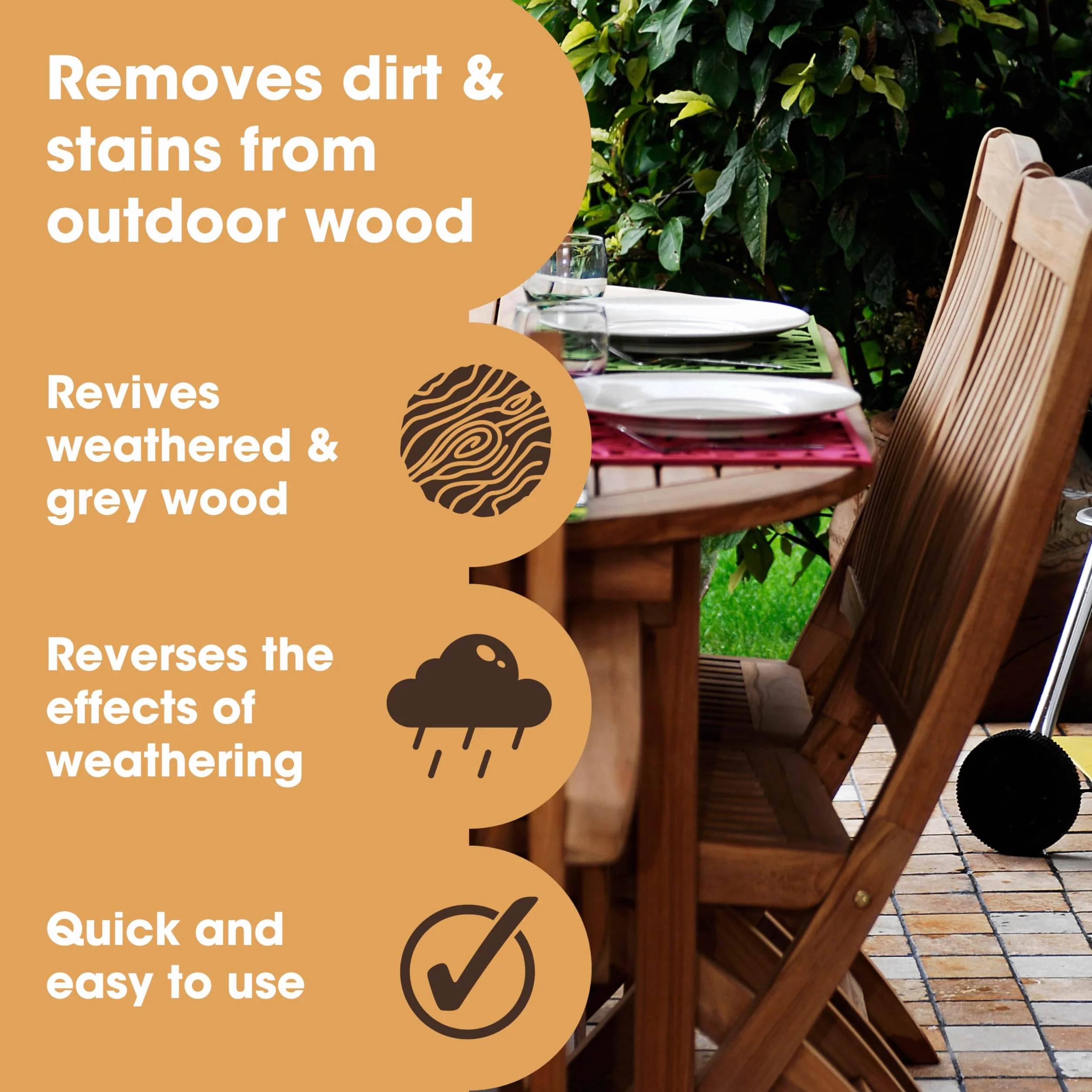 Furniture Clinic Exfoliante de teca – Depurador grande de acero inoxidable para limpiar toda la madera exterior