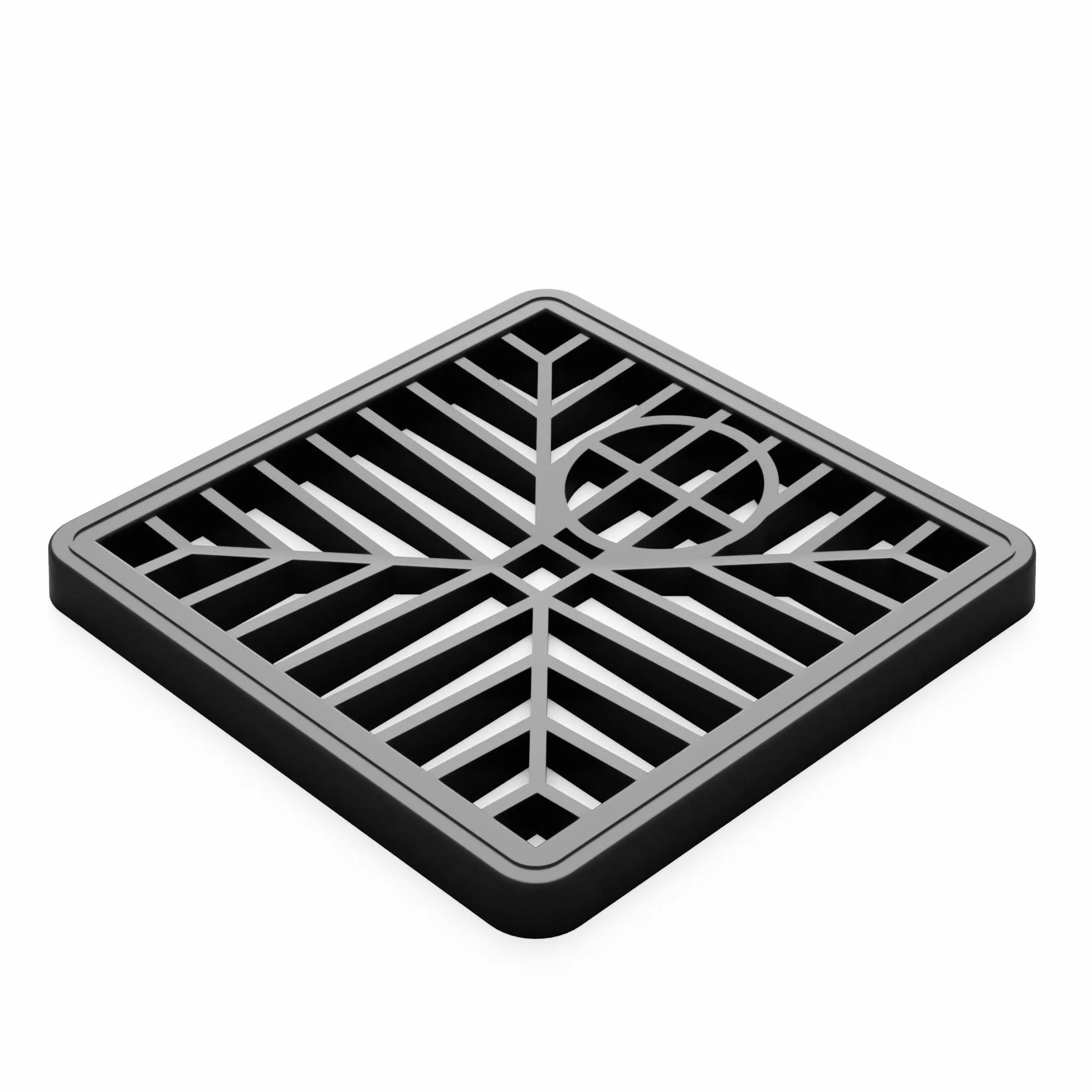 Tapa de rejilla para desagüe cuadrada de PVC, 150 mm x 150 mm, color negro