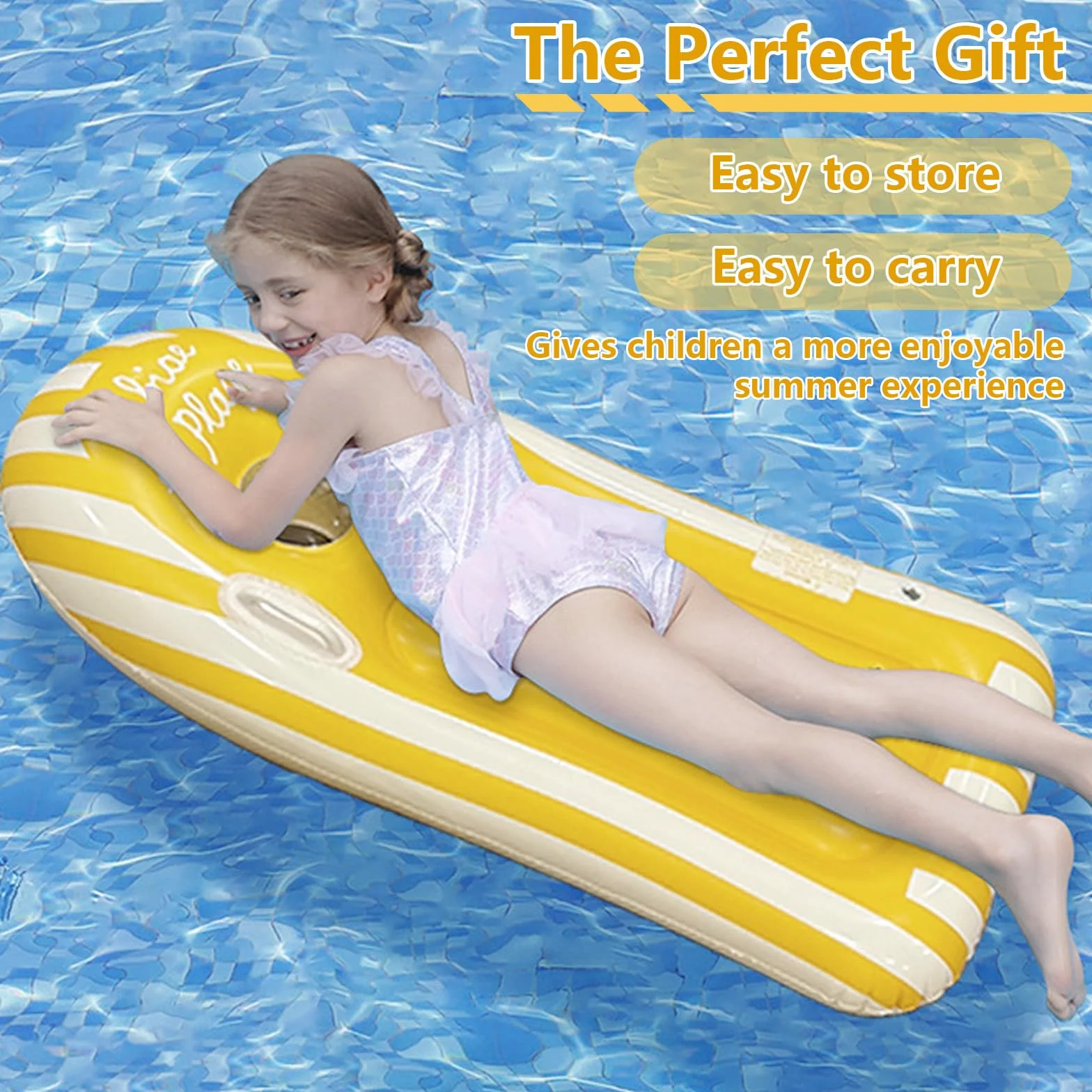 Shyllin Bodyboard Hinchable Niño con Asas 112x45cm Tabla de Surf Ojo de Buey
