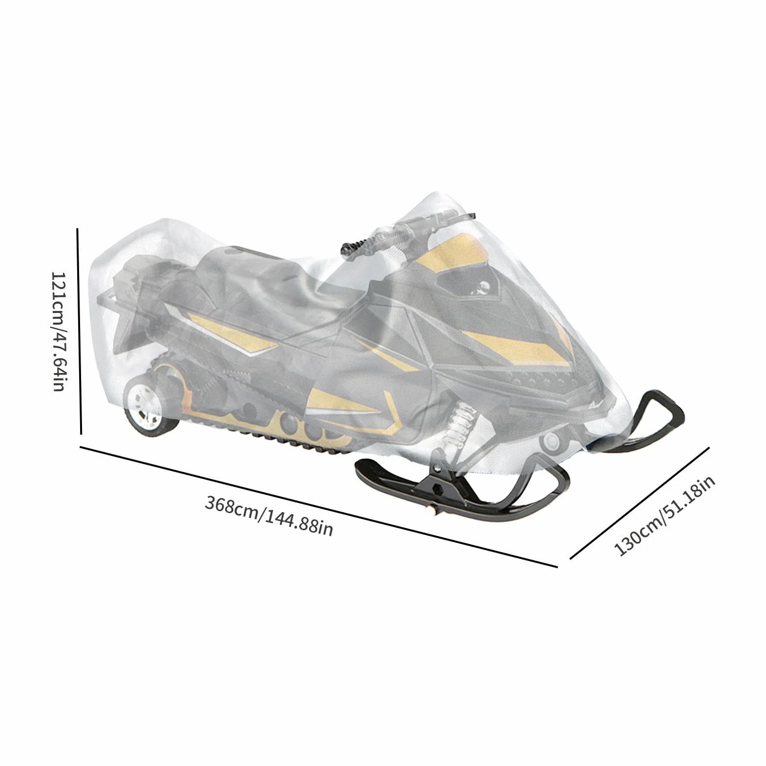 Cubierta impermeable para motos de nieve remolcables con protección UV y cordón elástico Qumiuu
