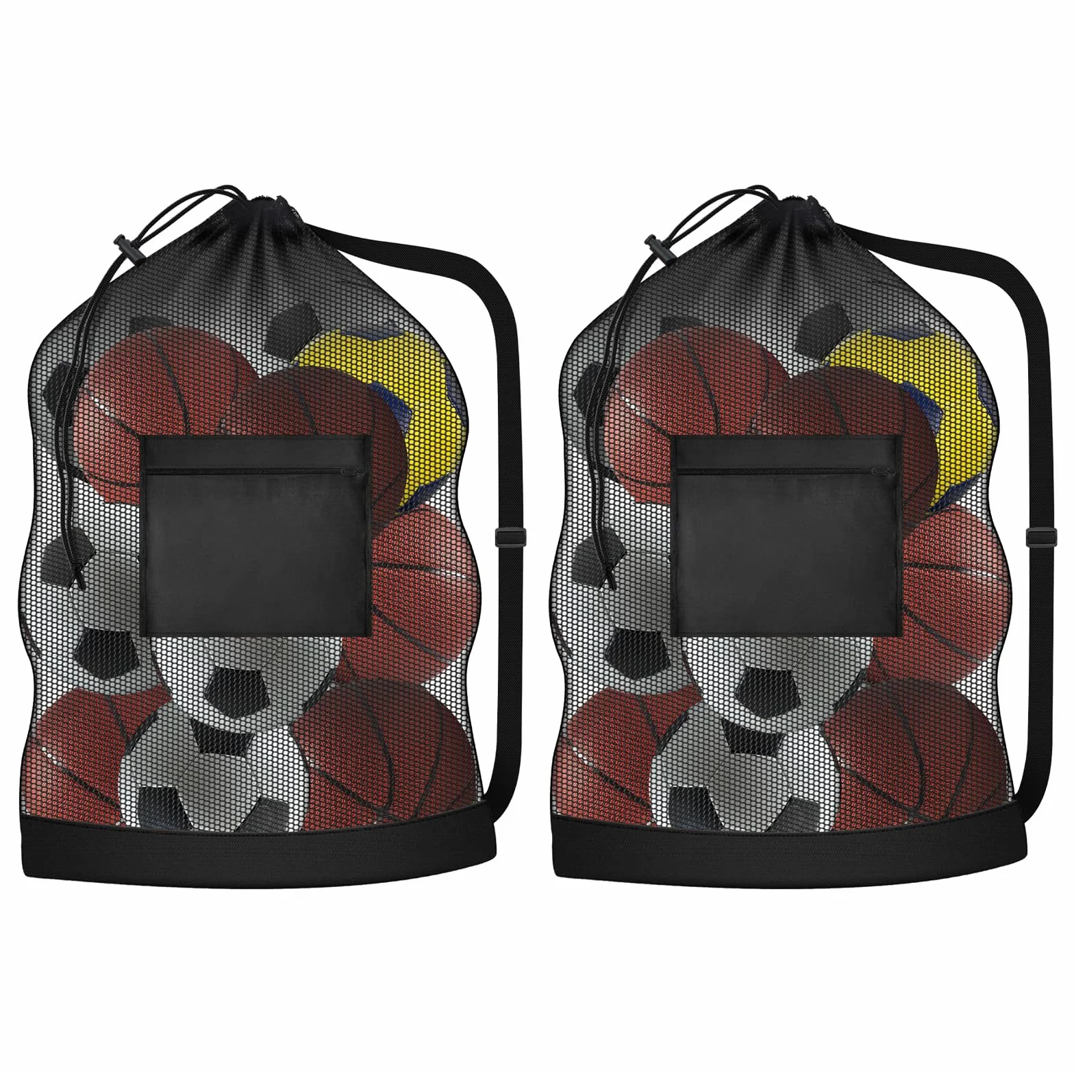 Bolsa Portátil Extragrande para 10-12 Pelotas Resistente Impermeable Saco de Malla Fútbol Baloncesto Voleibol Tenis