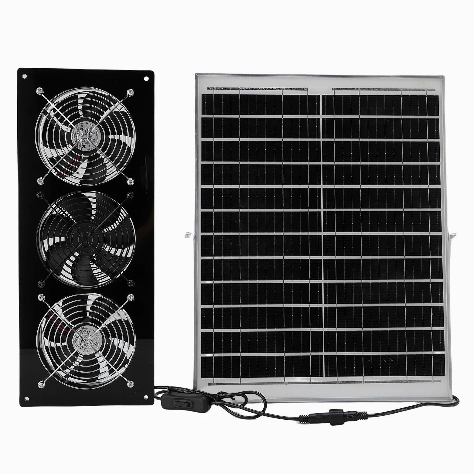 Kit de Ventilador de Escape con Energía Solar, Ventilador Eficiente de Alta Velocidad de 25W para Gallinero, Invernadero, Cobertizo, Casa para Mascotas