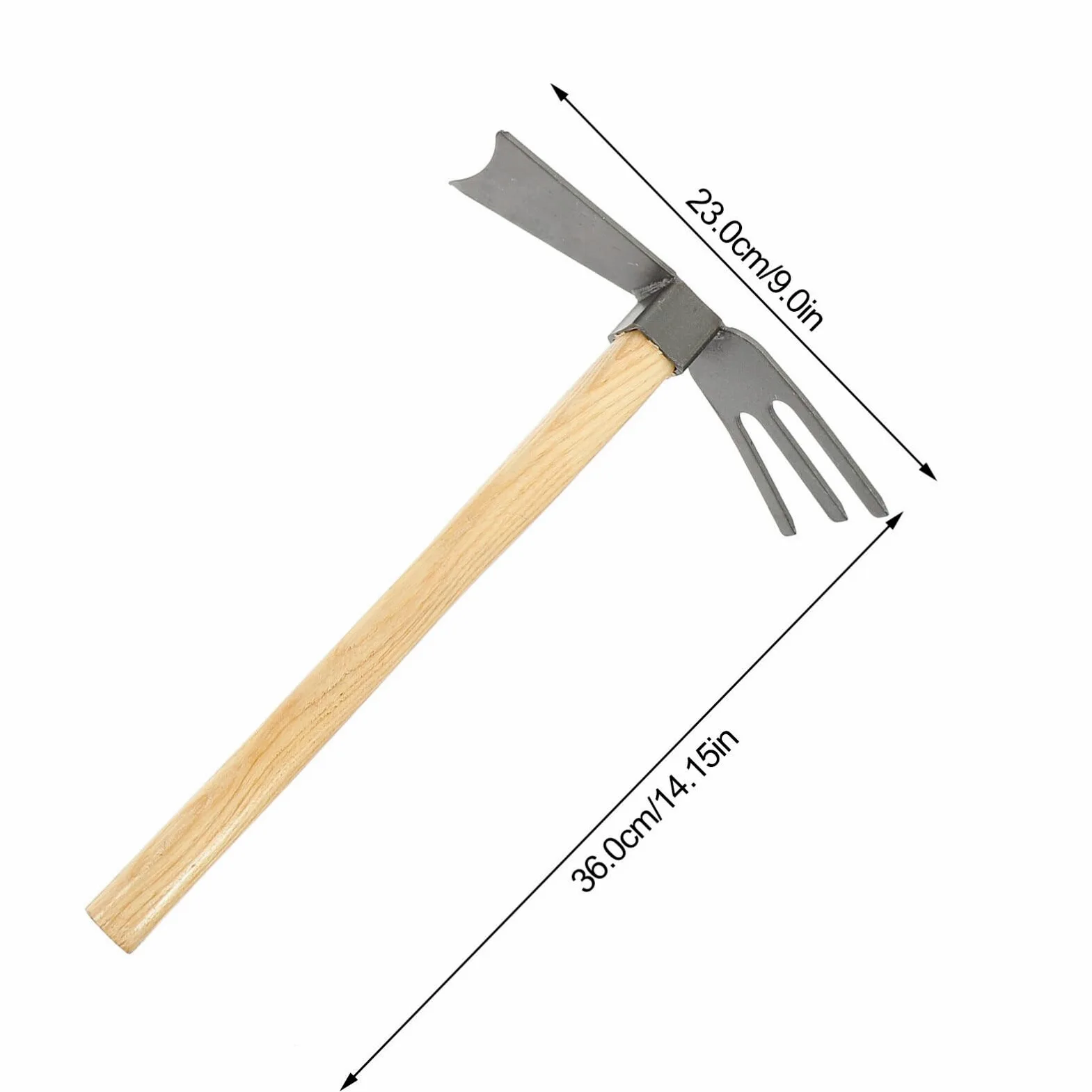 SUPVOX Rastrillo De Cultivador Y Azada Forjada 2 Piezas De Azada Pequeña para Arrancar Mini Azada con Mango De Madera Herramienta De Excavación De Jardín para Jardinería Prospección