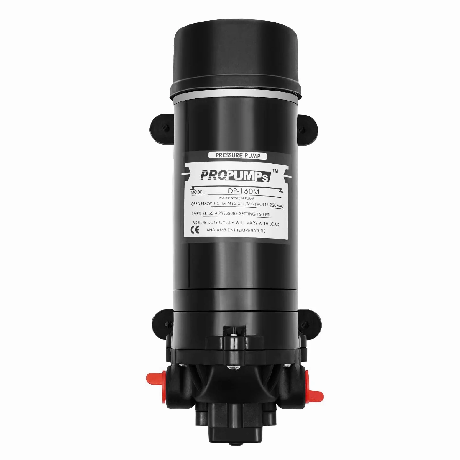 Bomba autocebante, bomba de agua autocebante de 120 W, bomba de agua autocebante de alta presión, 3 cámaras, membrana de acero, bomba de refuerzo, 26 x 10 x 10,5 cm