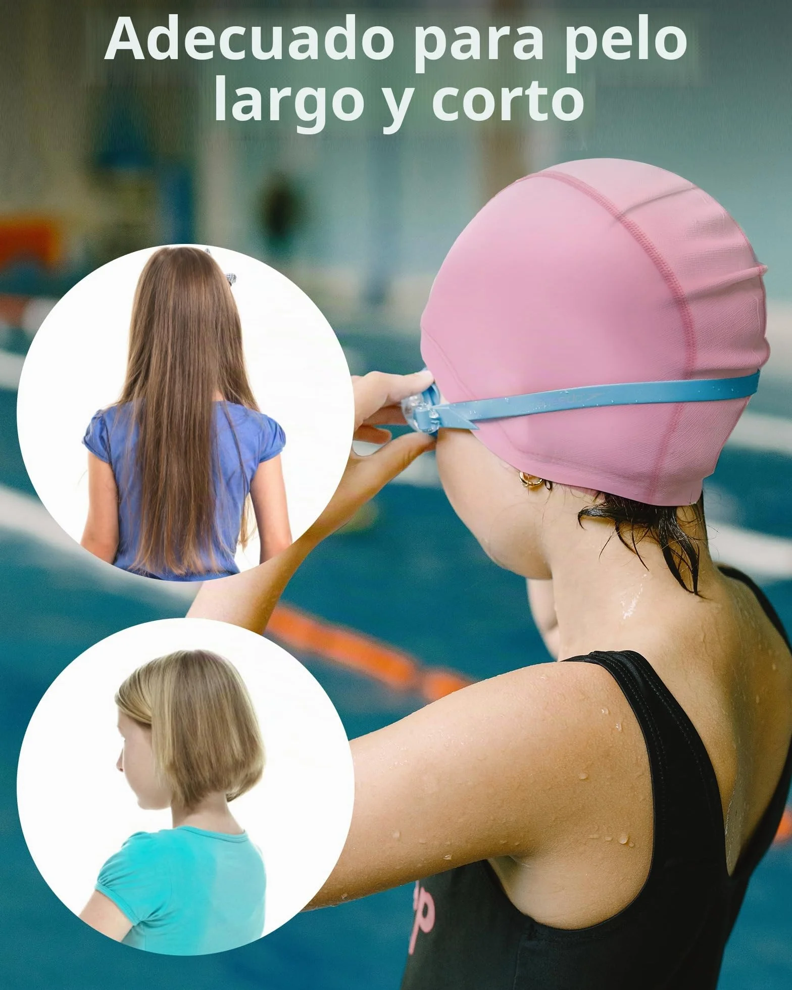 Gorro Piscina Niños Tela 4-10 Años Cómodo Elástico Duradero