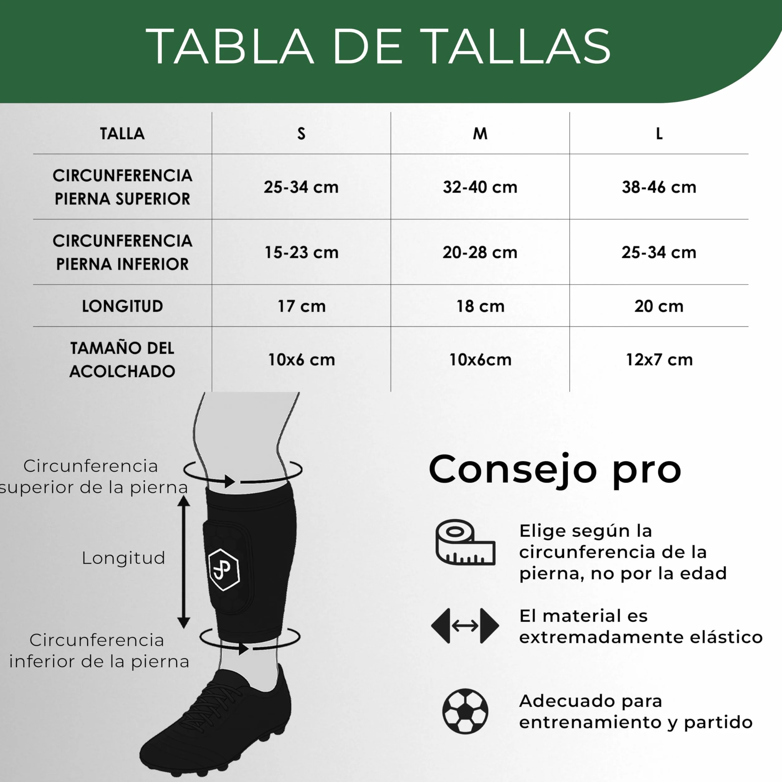 JDP Premium Espinilleras 3en1 Medias con Espinillera Integrada Fútbol Hombre Mujer Niños