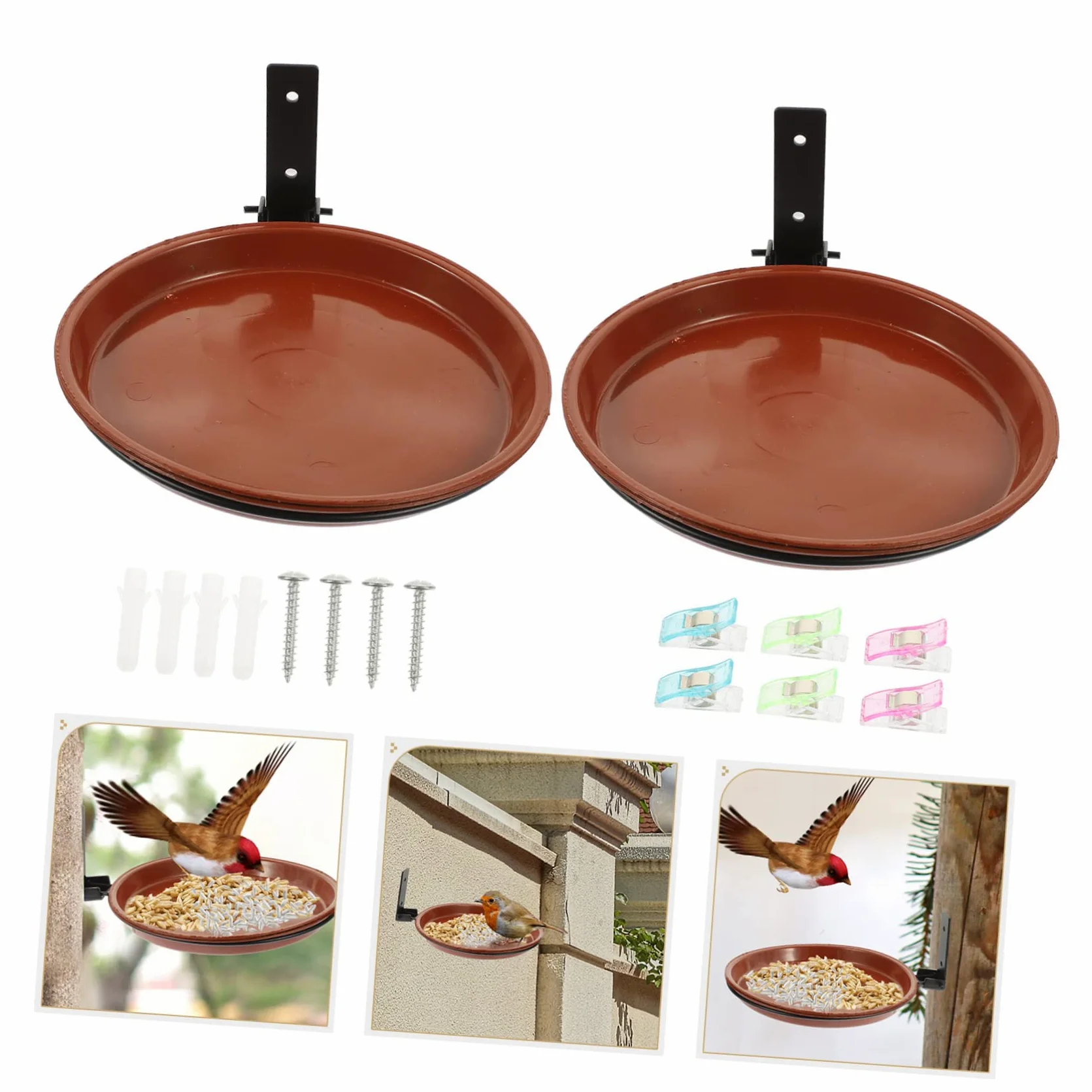 SUPVOX 5juegos Comedero Colgante y Bebedero para Pájaros De Alimentación y Baño para Jardín De Decorativo y Resistente para Exterior