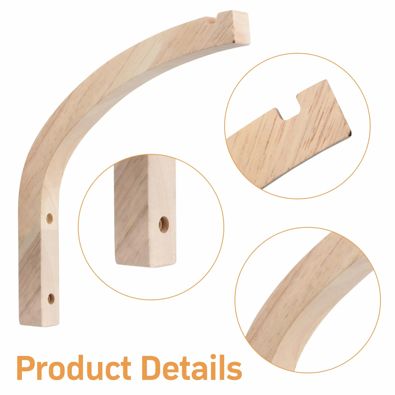Ganchos de Madera Para Plantas, 2 Piezas Ganchos Decorativos para Plantas de Pared, Ganchos de Pared de Madera con Juego de Tornillos para Linternas, Macetas