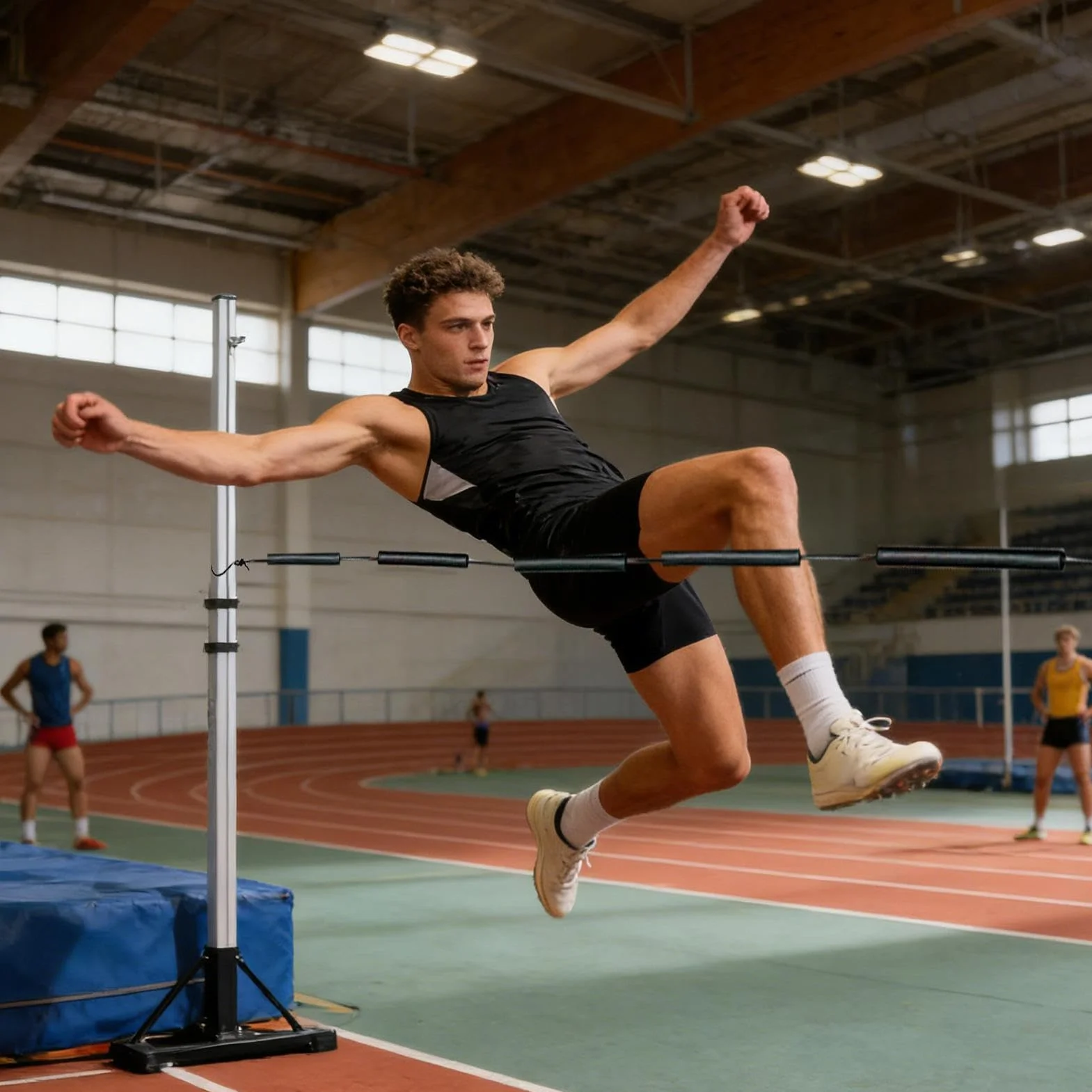Barra transversal elástica de salto alto, barra de gimnasia de espuma de 2,5 m, equipo de entrenamiento de salto vertical