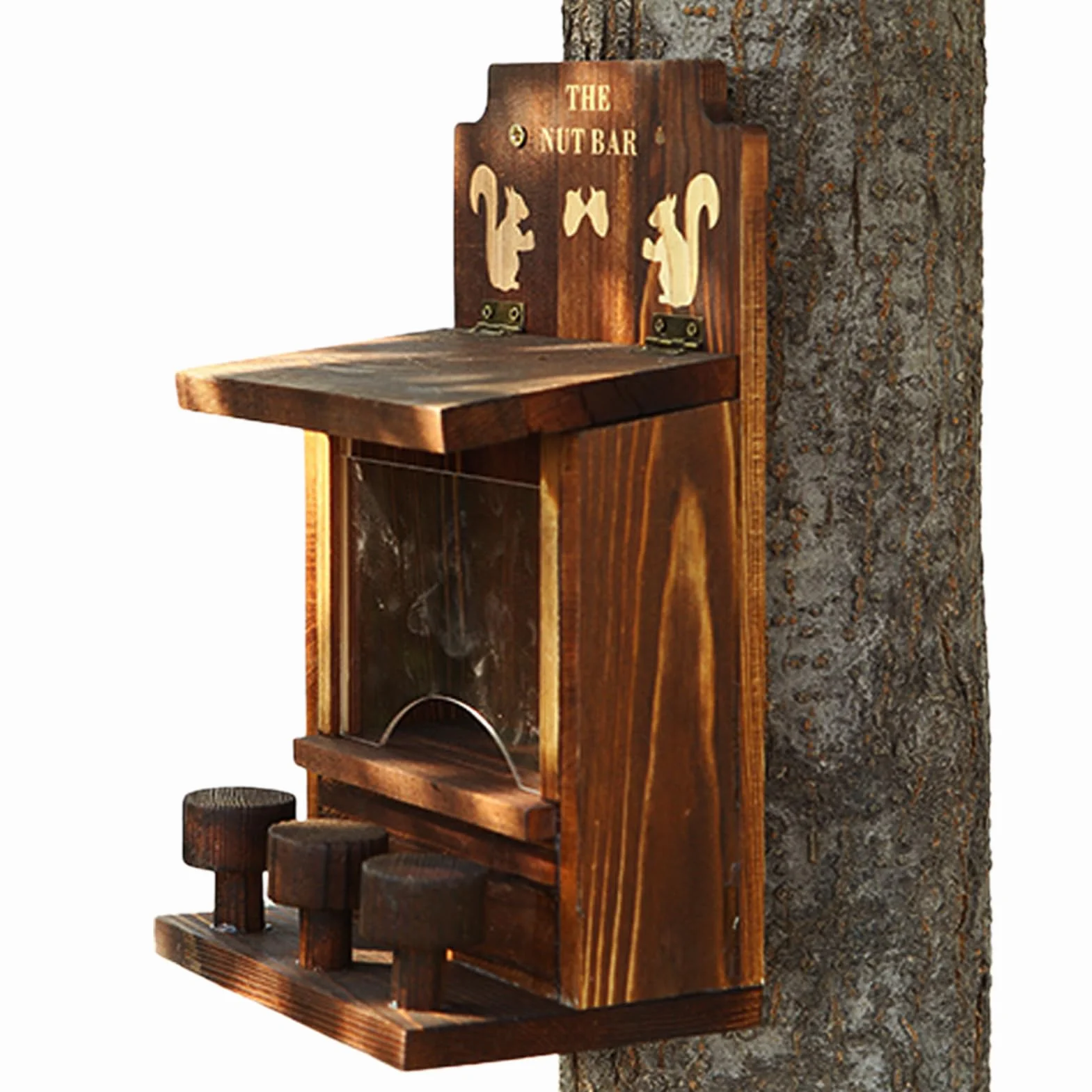 Casa De Ardillas - Casa para Ardillas De Madera - Resistente A La Intemperie Alimentador De Vida Silvestre para Jardín De Invierno Exterior