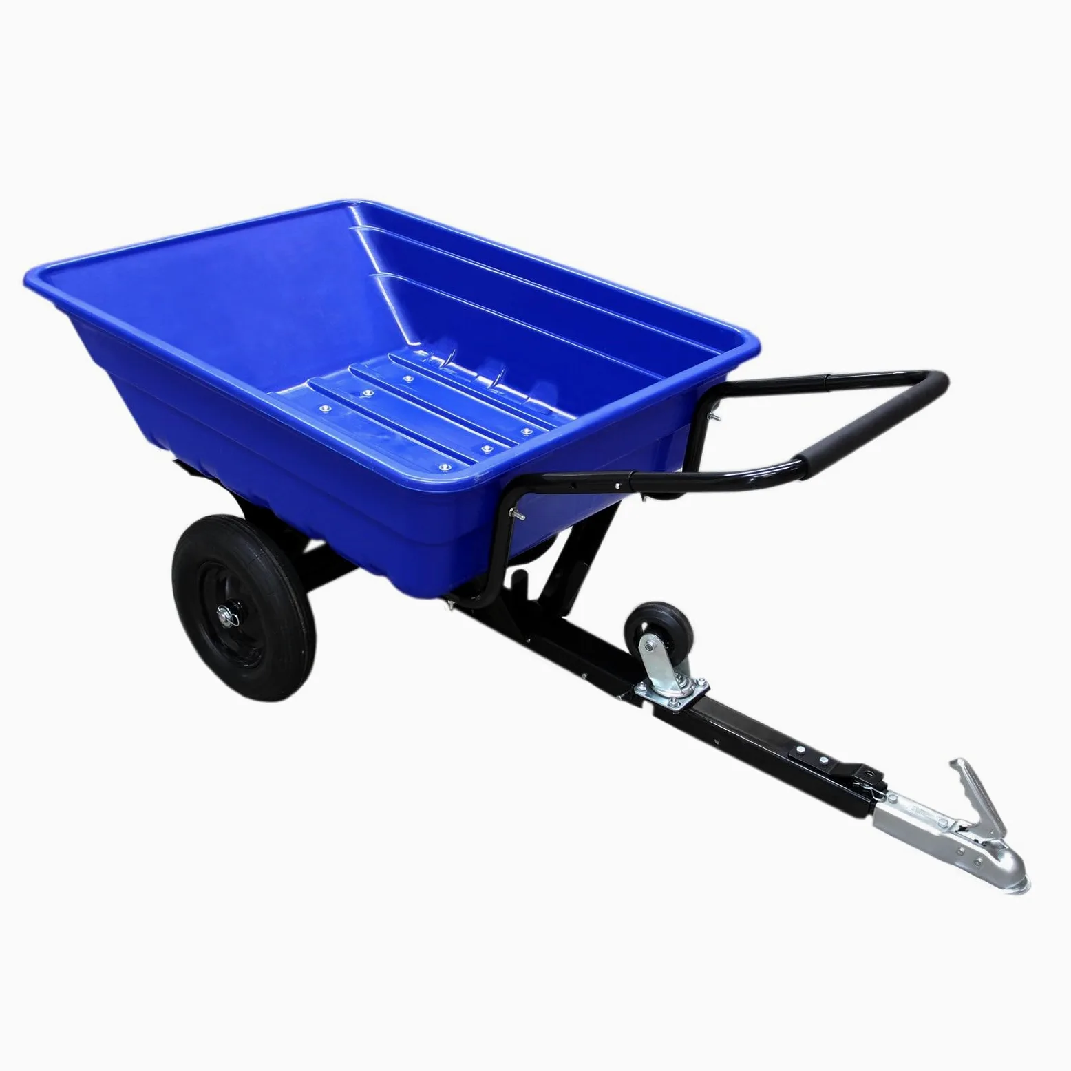 Remolque Basculante con Neumáticos de Carretera para Jardinería Paisajismo ATV Tractor Césped Quad Cuatriciclo Cuatrimoto Vehículo Utilitario Capacidad Carga 295kg 650lbs con Guantes Jardín Gratis