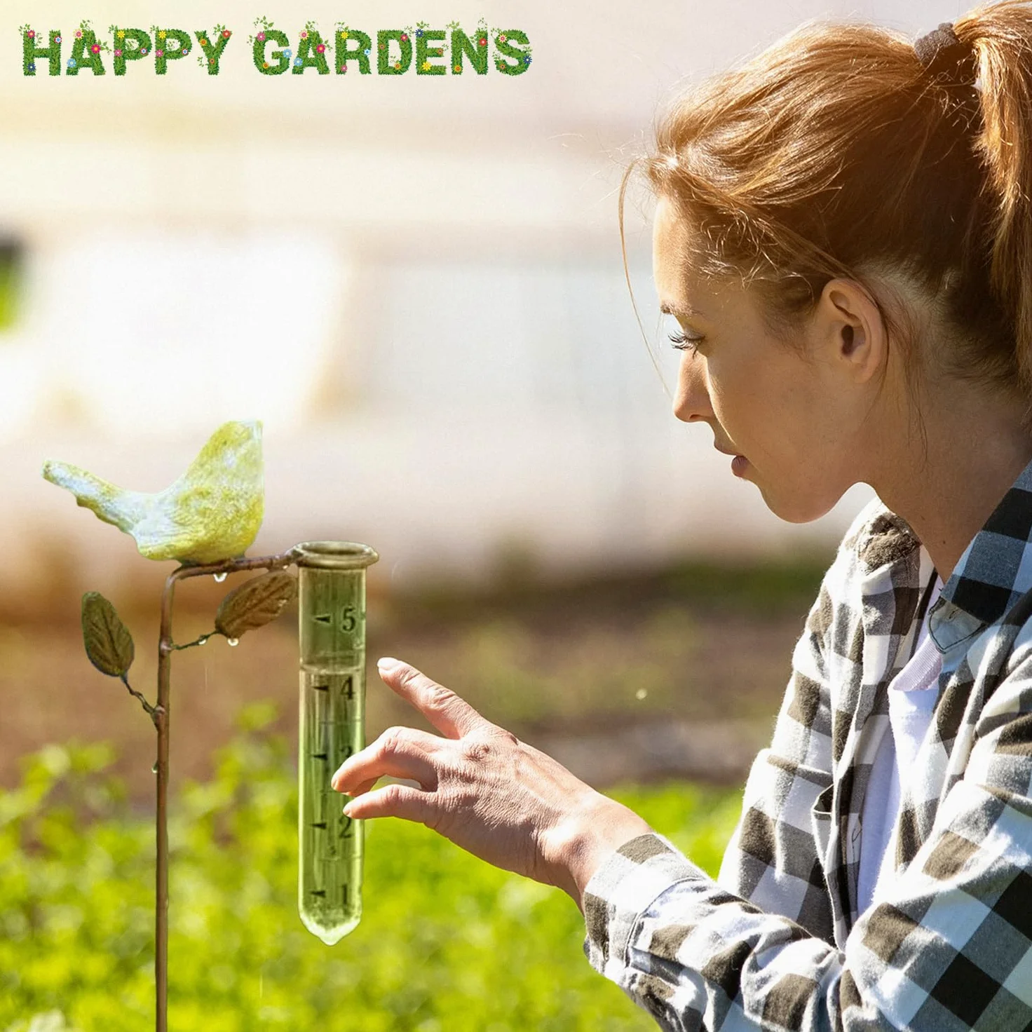 Happy Gardens Tubo de vidrio de repuesto para pluviómetro (soportes de ajuste de precisión) más medidores genéricos/estándar para patio, valla y cubierta de agua al aire libre, 5 pulgadas