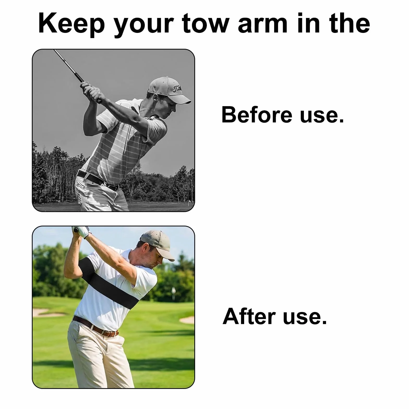 Swing Golf Trainer Brazo Flexible Corrección Postura Plano Swing Principiantes Hombres Mujeres Negro