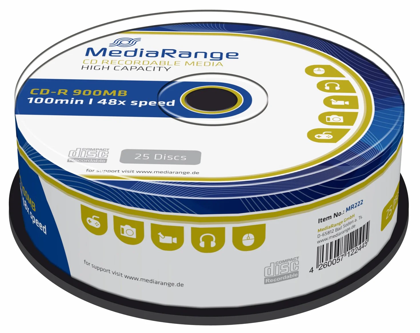 MediaRange MR222 CD-RW vírgenes 900 MB 100 min
