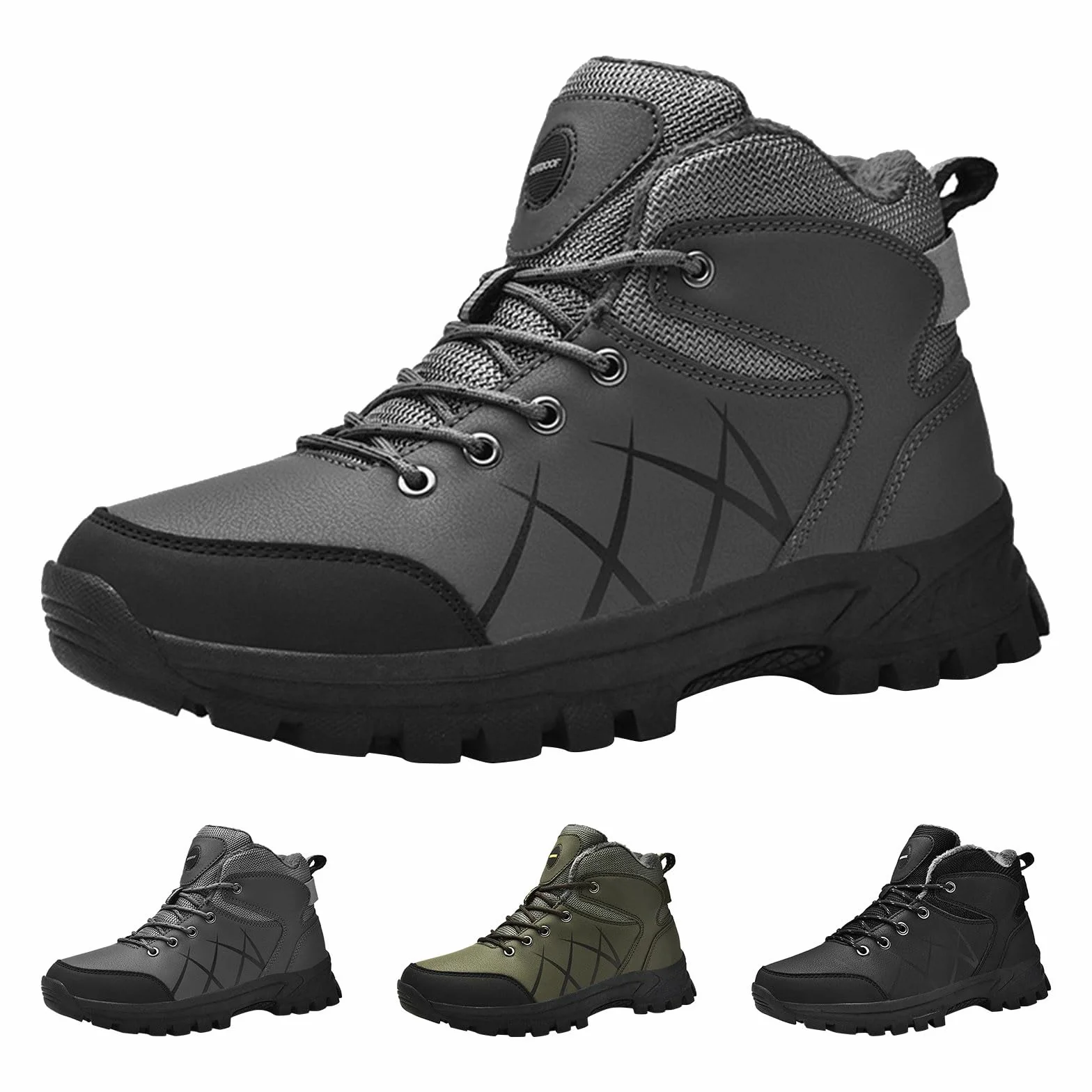 Botas de nieve de cinco dedos antideslizantes de felpa para hombre y mujer negro 40